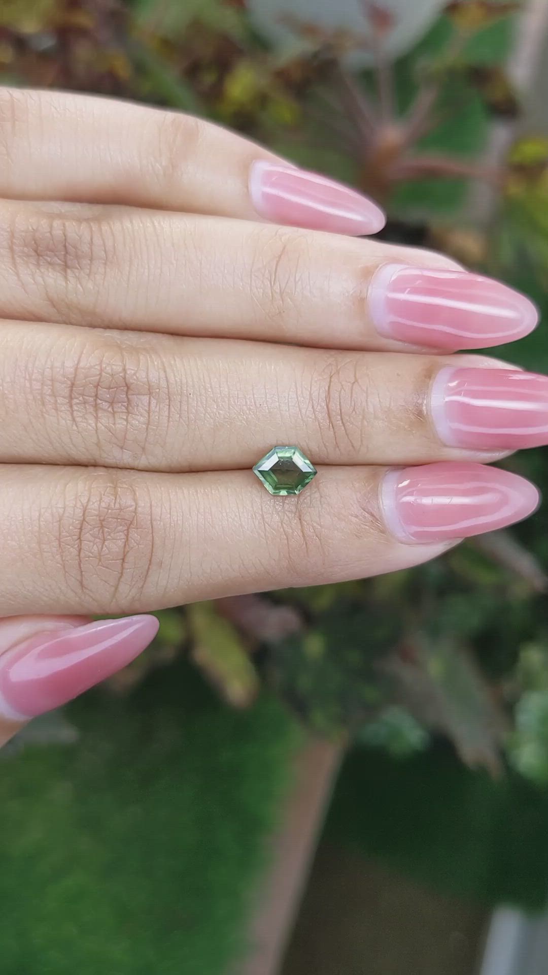 0.84 Ct. Green Sapphire from Madagascar Size Video