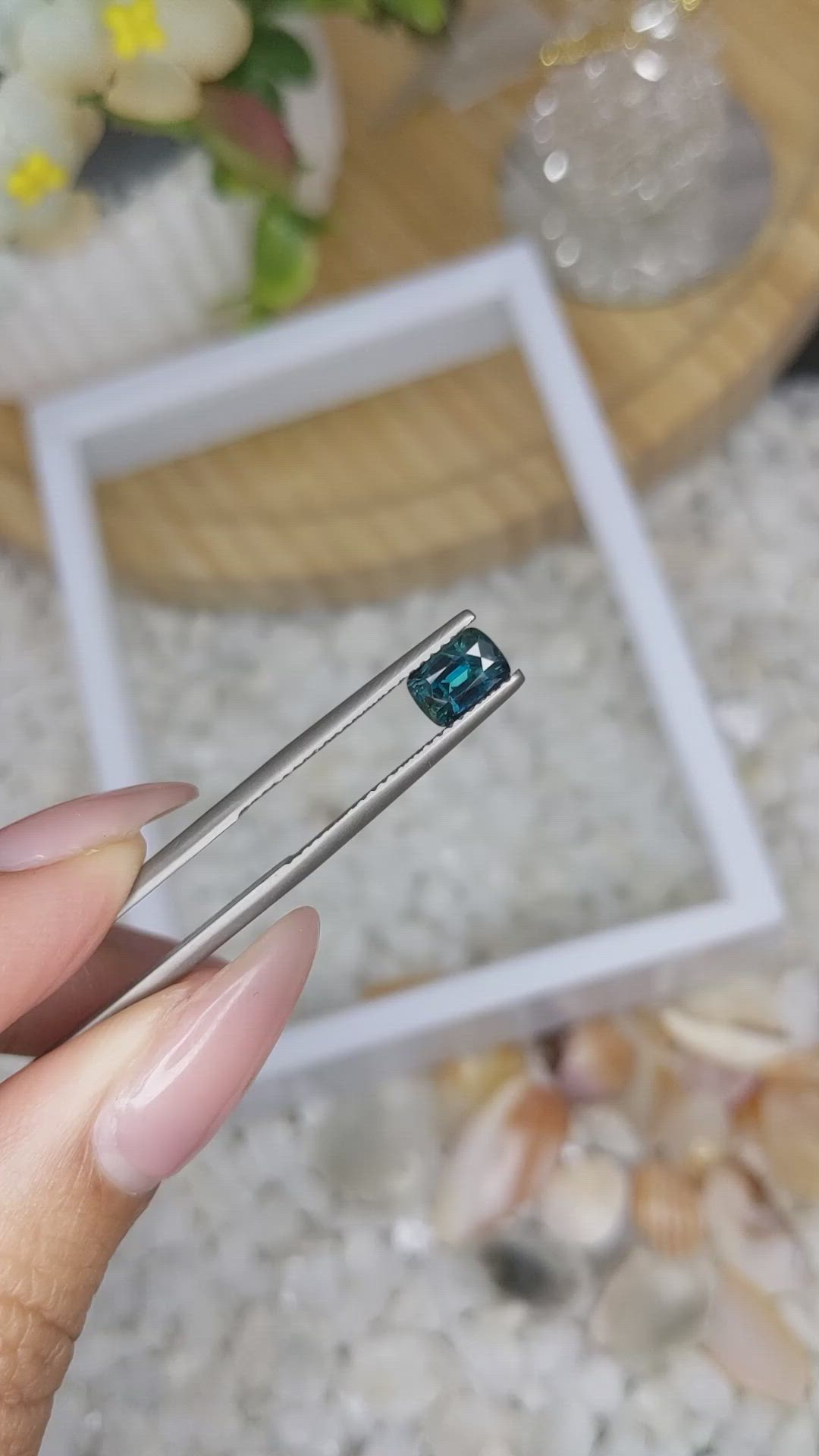 1.04 Ct. Greenish Blue Sapphire from Madagascar Size Video