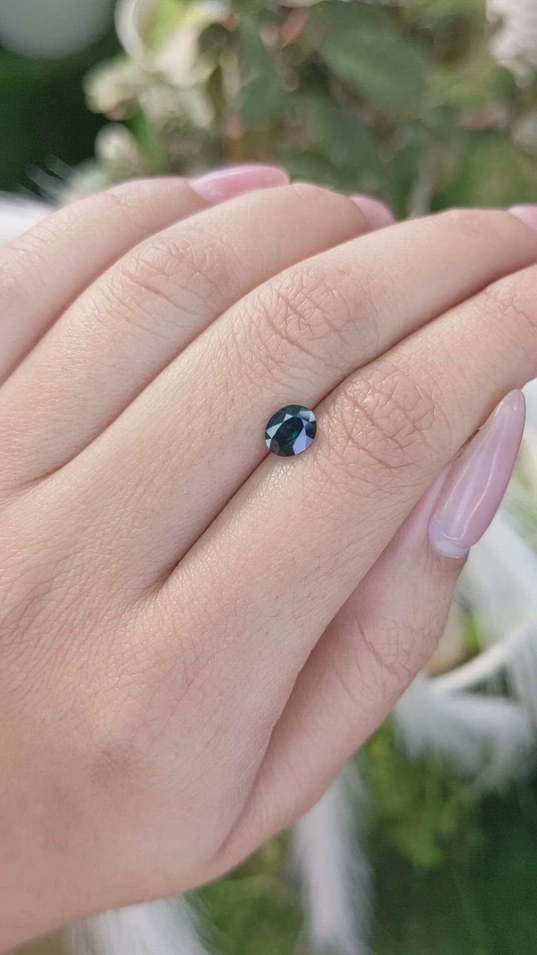 0.95 Ct. Greenish Blue Sapphire from Madagascar Size Video