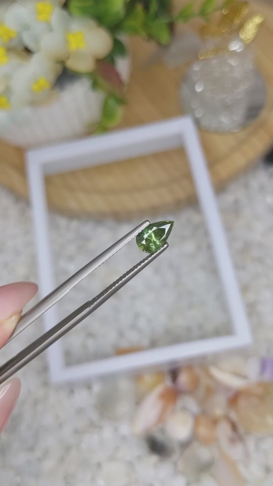 1.28 Ct. Green Sapphire from Madagascar Size Video