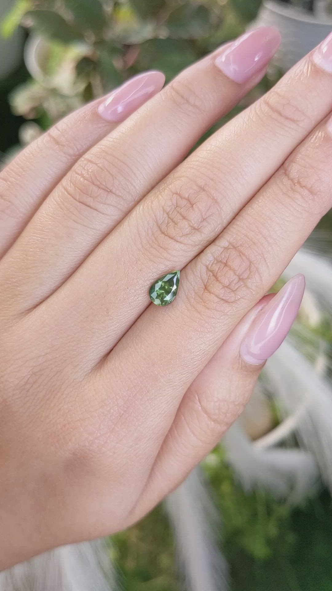 1.28 Ct. Green Sapphire from Madagascar Size Video