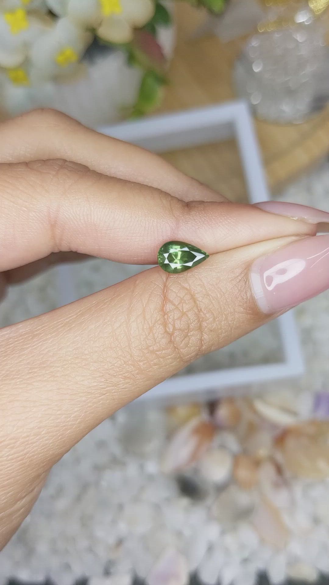 1.28 Ct. Green Sapphire from Madagascar Size Video