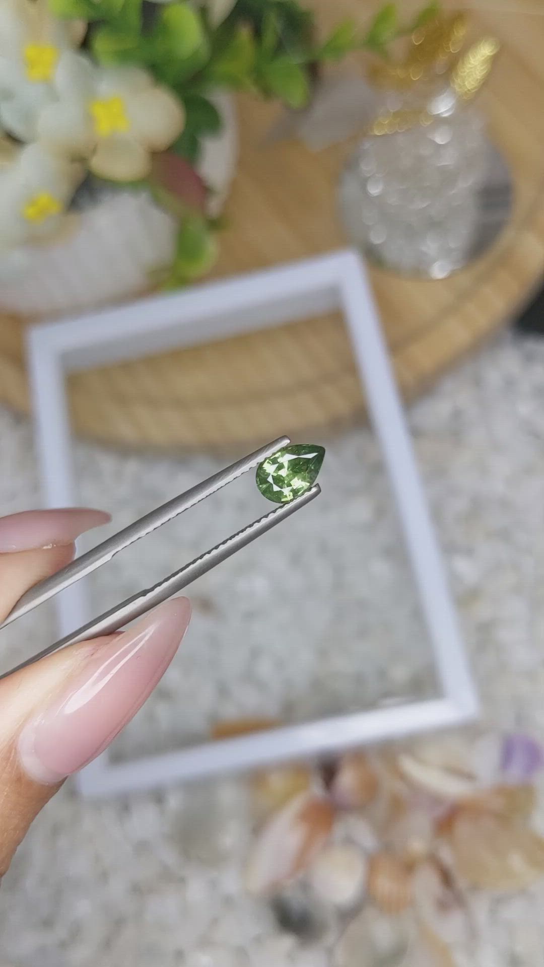 0.92 Ct. Green Sapphire from Madagascar Size Video
