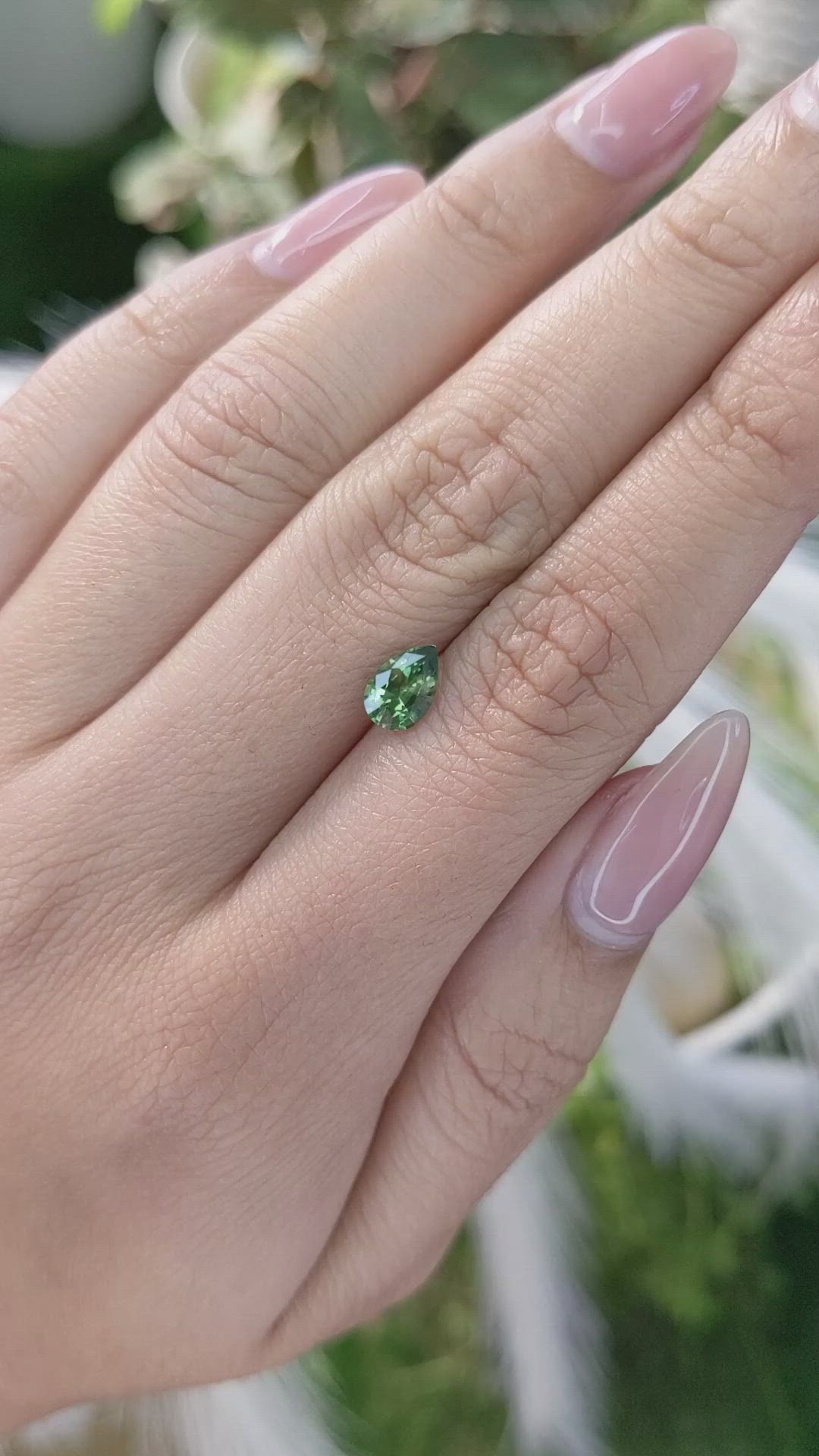 0.92 Ct. Green Sapphire from Madagascar Size Video