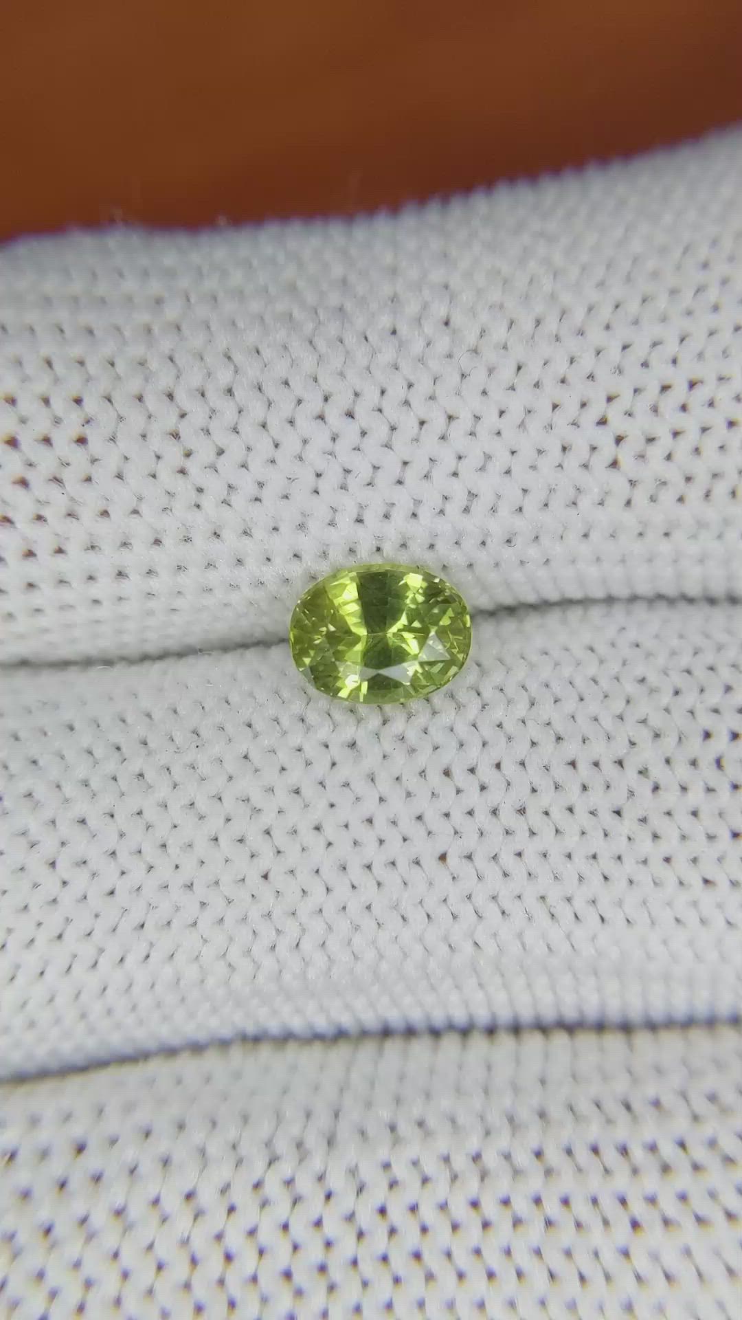1.23 Ct. Yellowish Green Sapphire from Madagascar Size Video