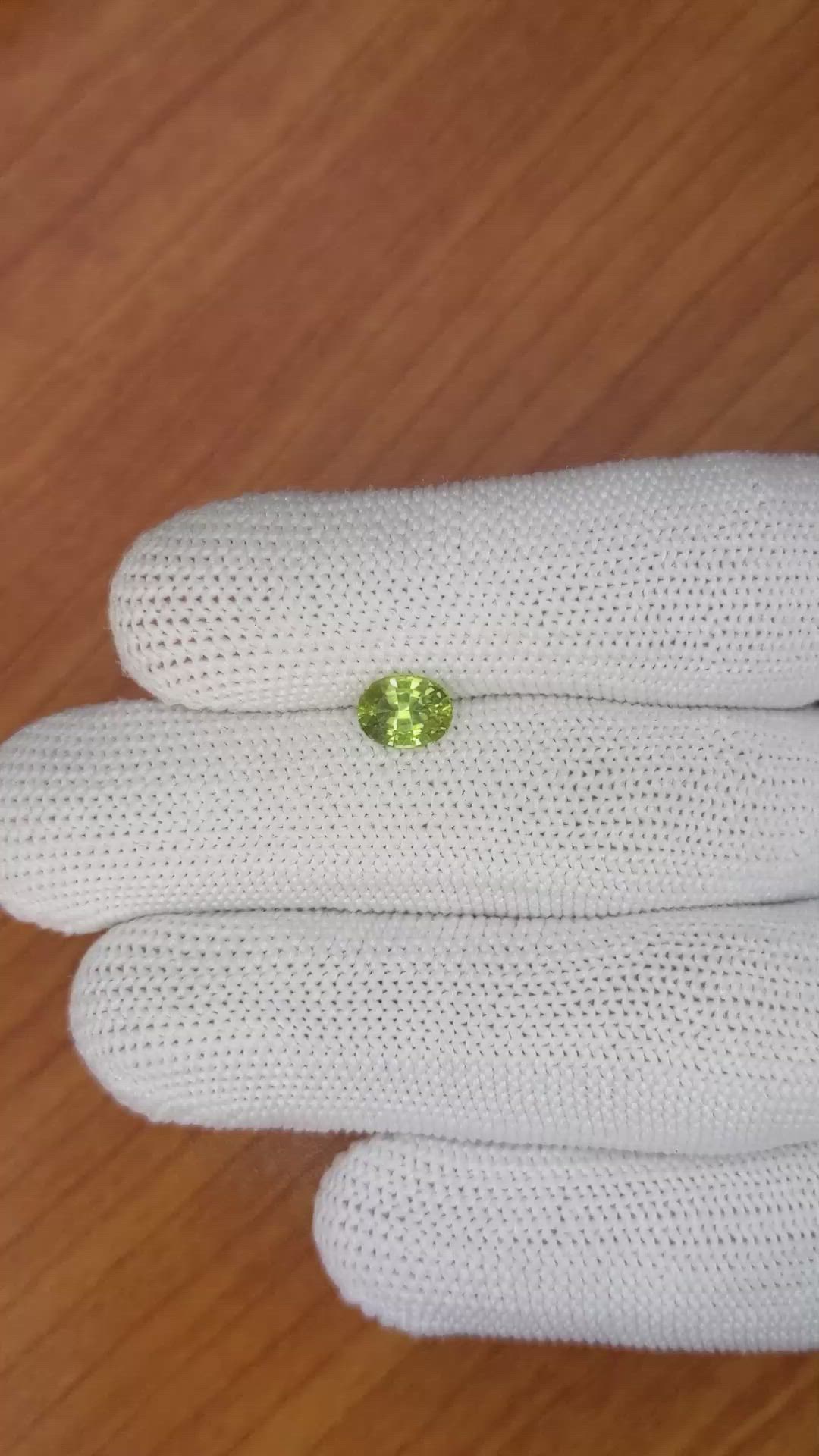 1.23 Ct. Yellowish Green Sapphire from Madagascar Size Video