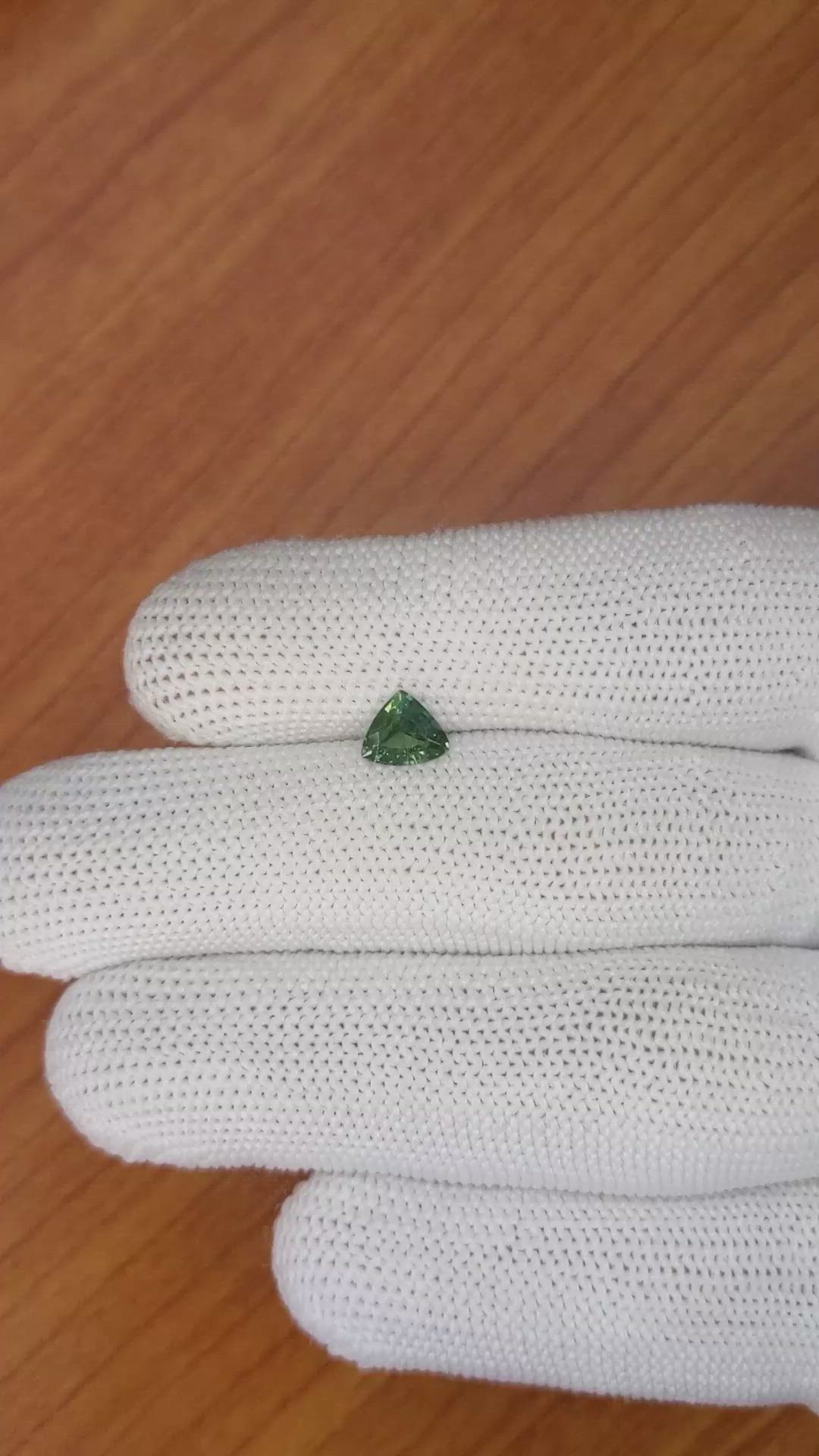 0.85 Ct. Bluish Green Sapphire from Madagascar Size Video