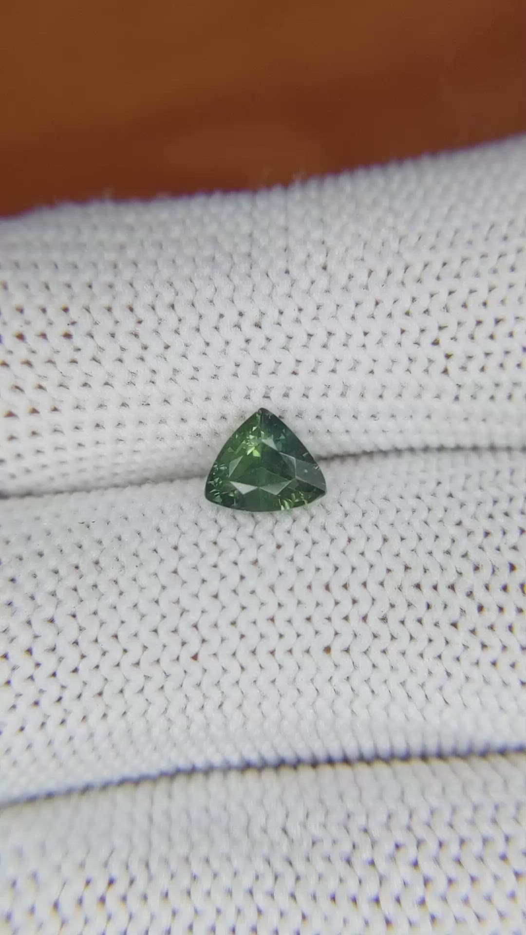 0.85 Ct. Bluish Green Sapphire from Madagascar Size Video