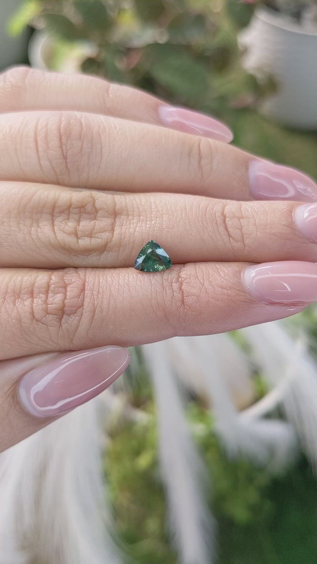 0.85 Ct. Bluish Green Sapphire from Madagascar Size Video