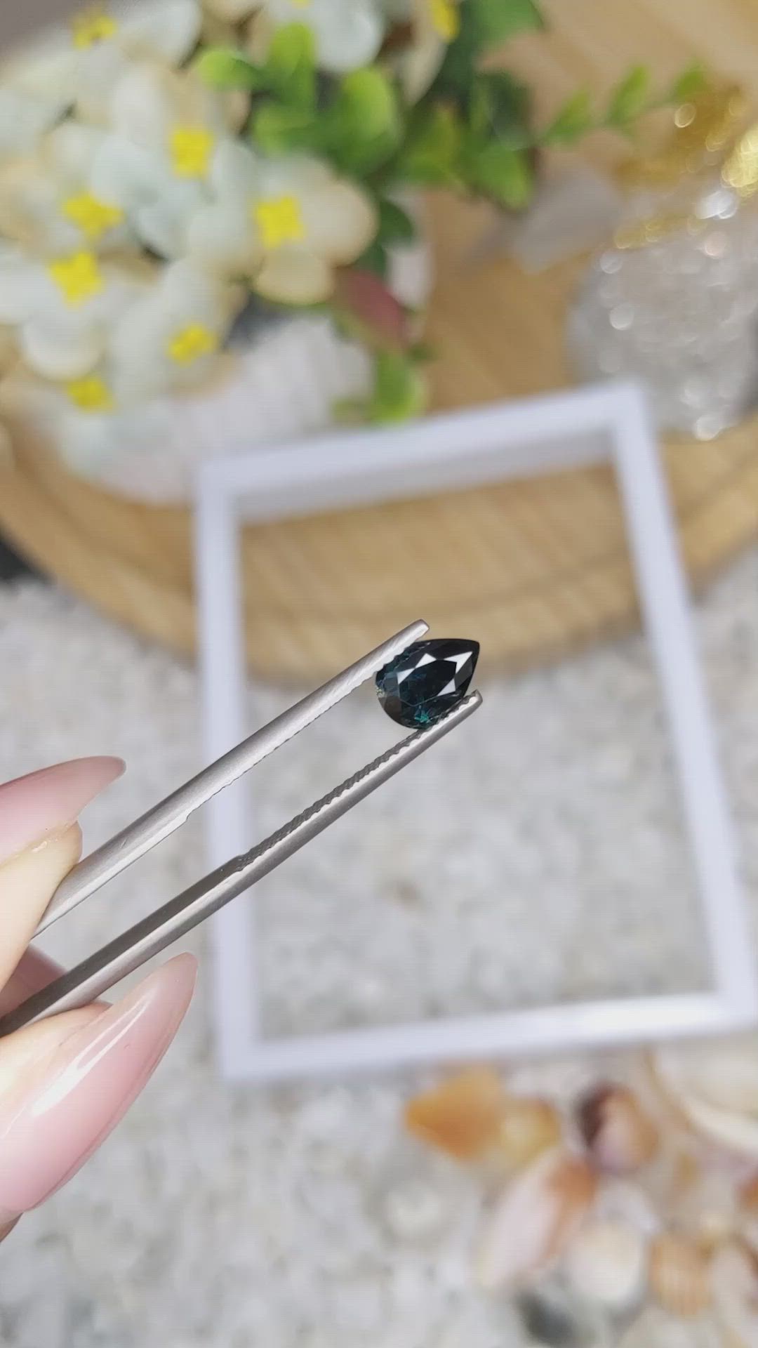 1.12 Ct. Greenish Blue Sapphire from Madagascar Size Video