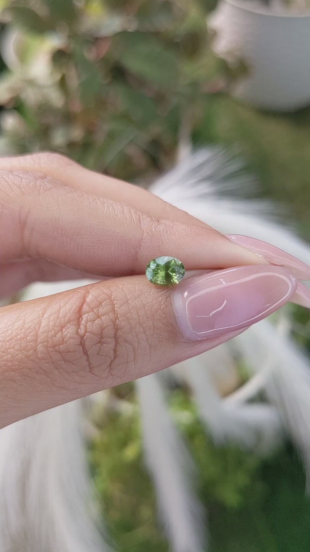 0.95 Ct. Yellowish Green Sapphire from Madagascar Size Video