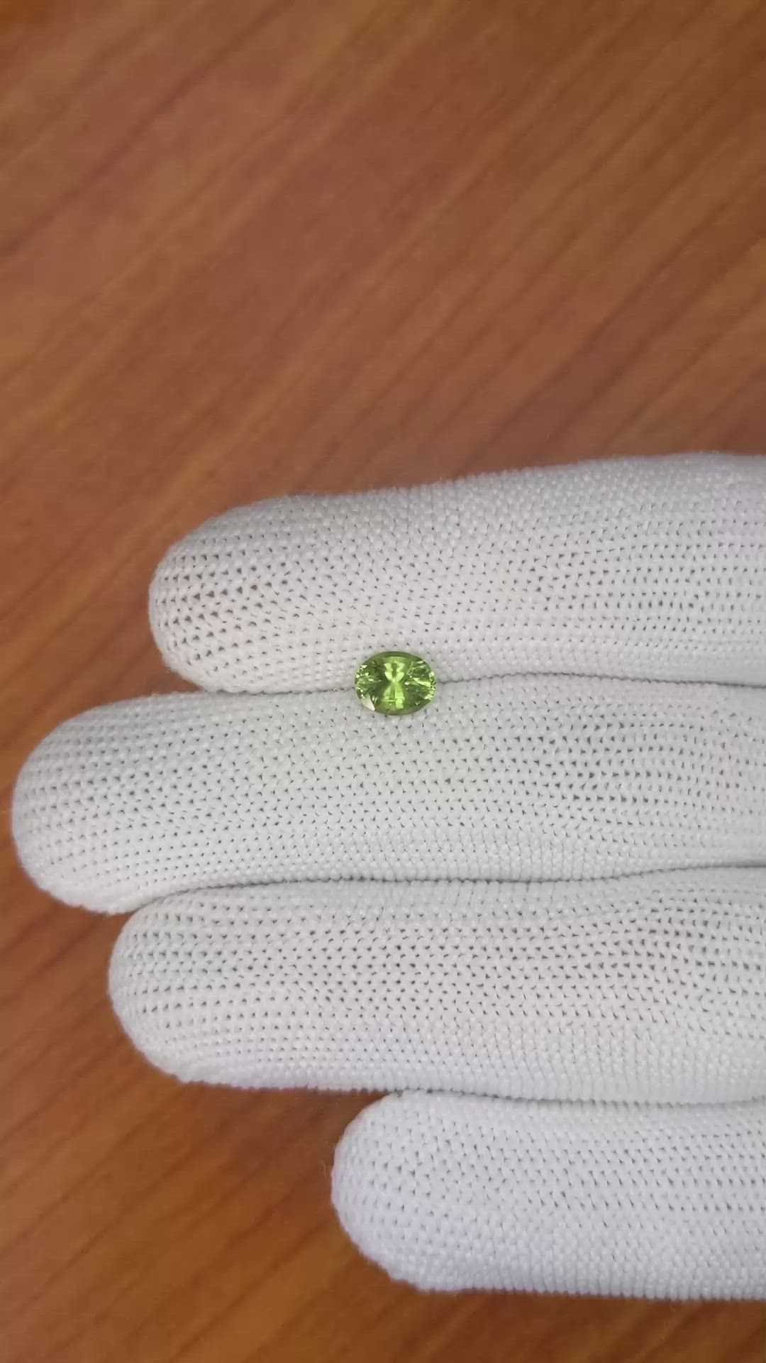 0.95 Ct. Yellowish Green Sapphire from Madagascar Size Video