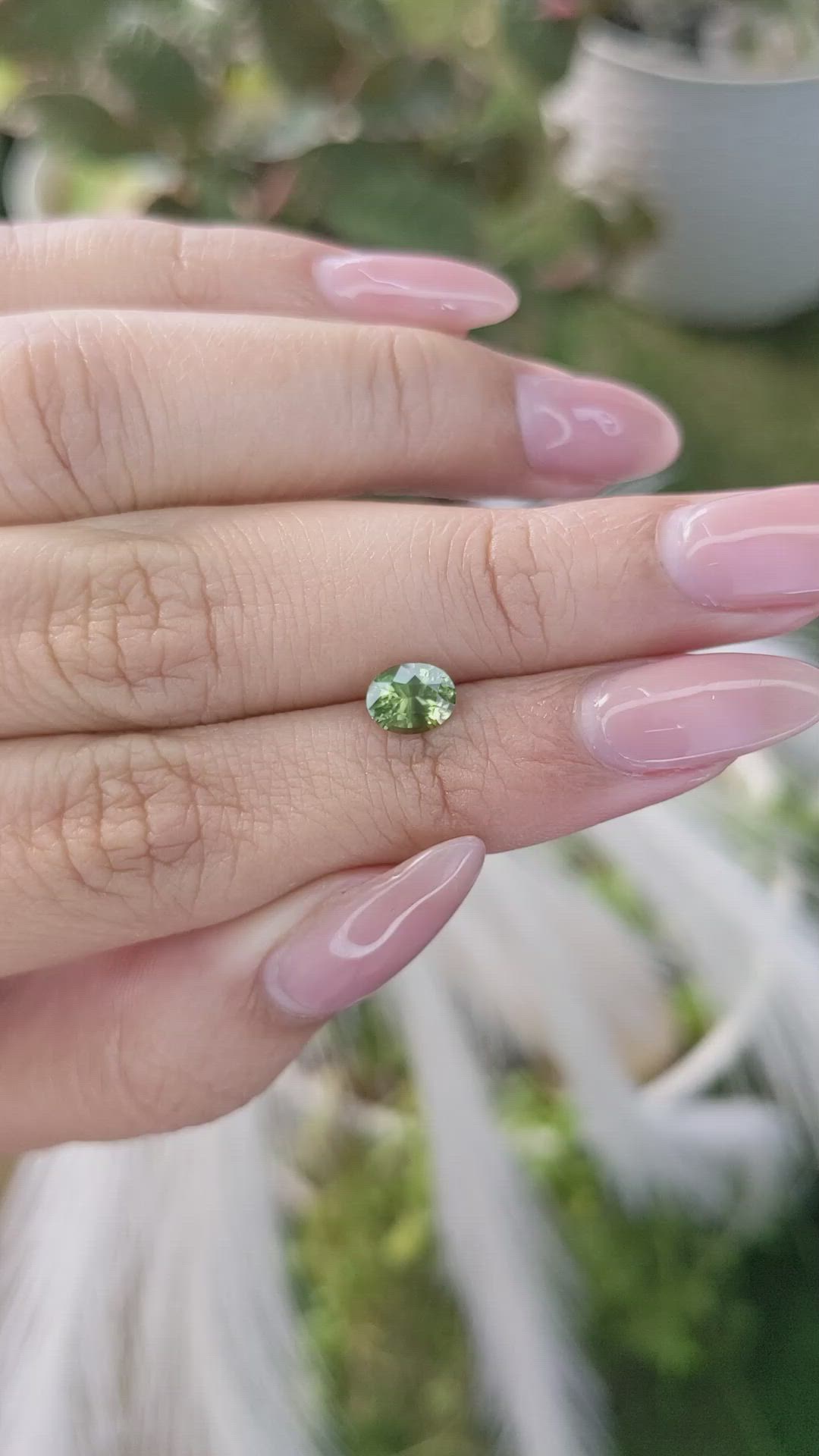 0.95 Ct. Yellowish Green Sapphire from Madagascar Size Video