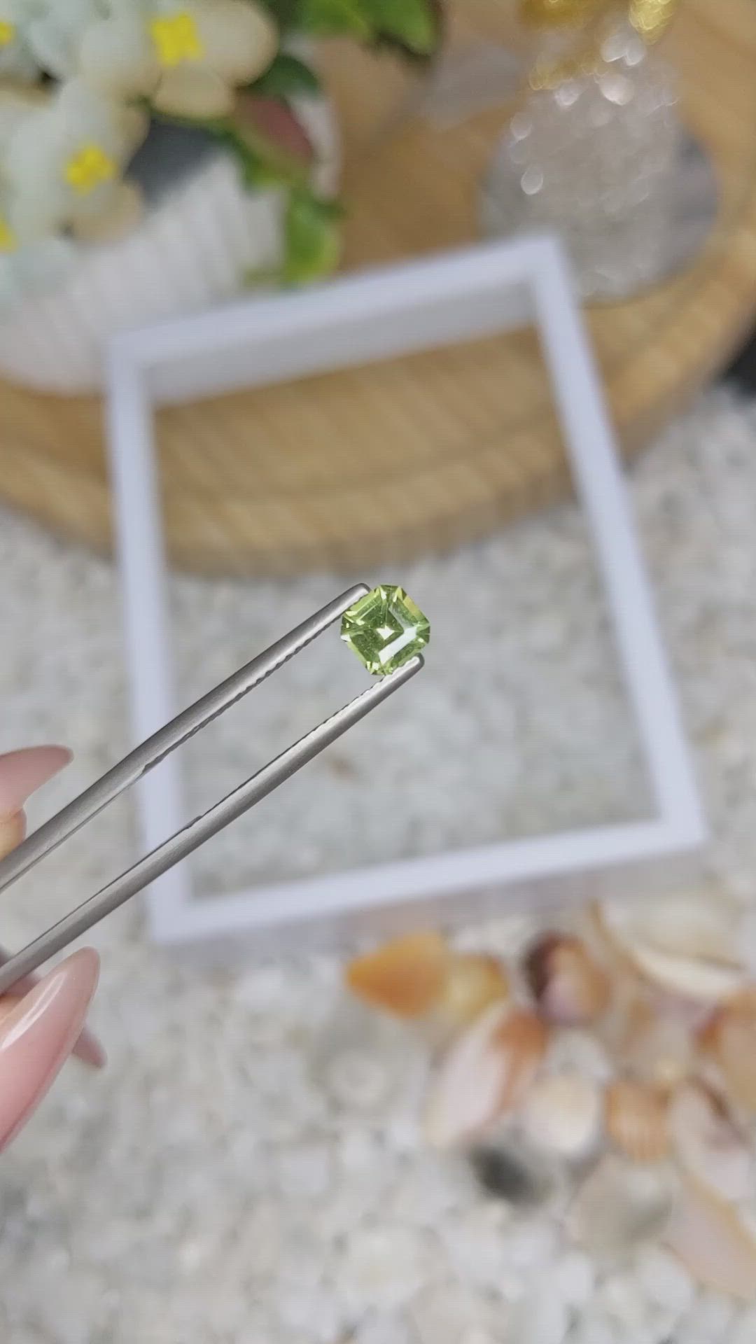 0.85 Ct. Yellowish Green Sapphire from Madagascar Size Video