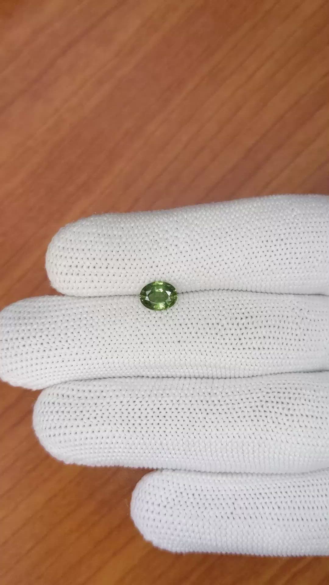 0.81 Ct. Green Sapphire from Madagascar Size Video