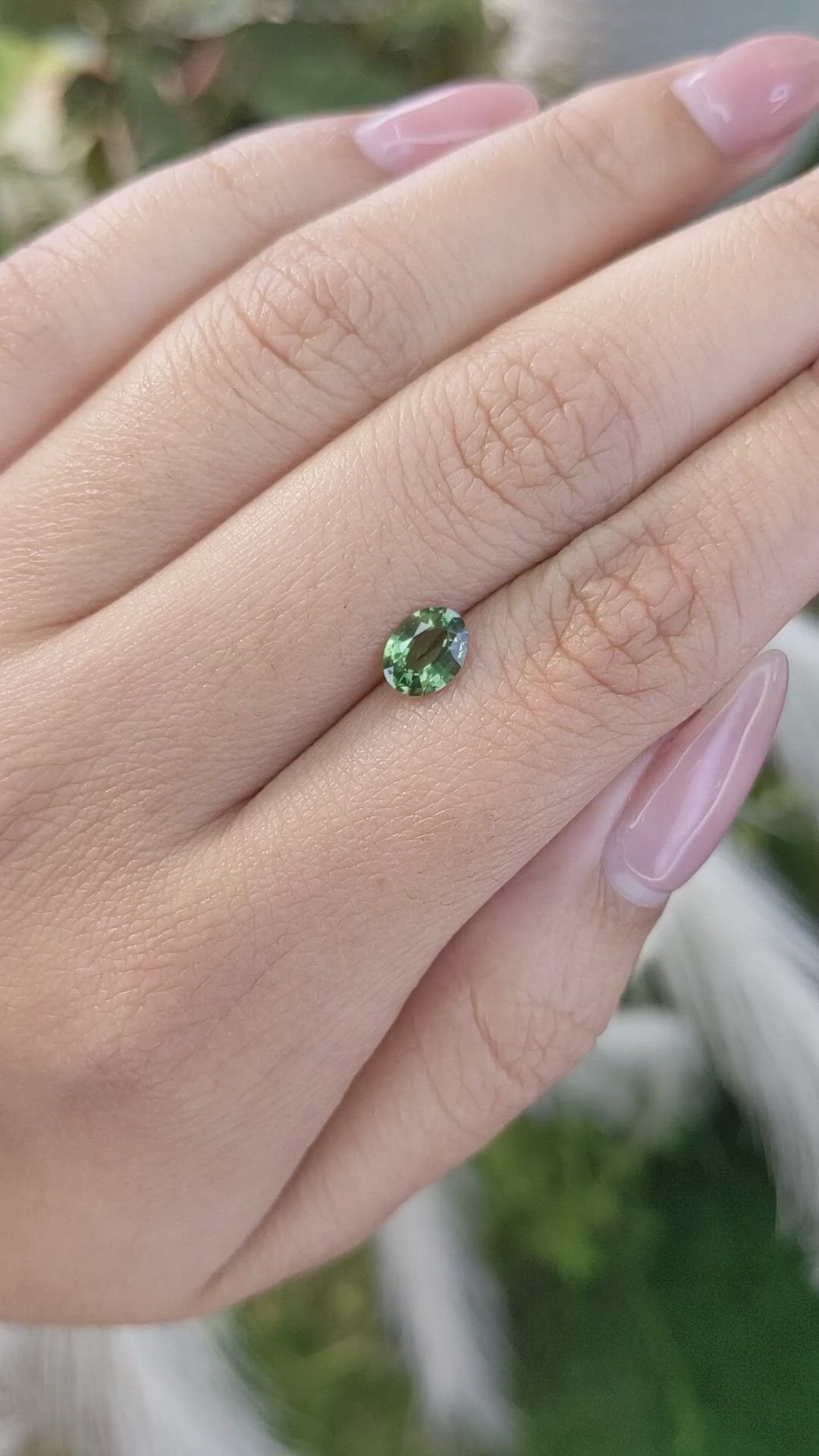 0.81 Ct. Green Sapphire from Madagascar Size Video