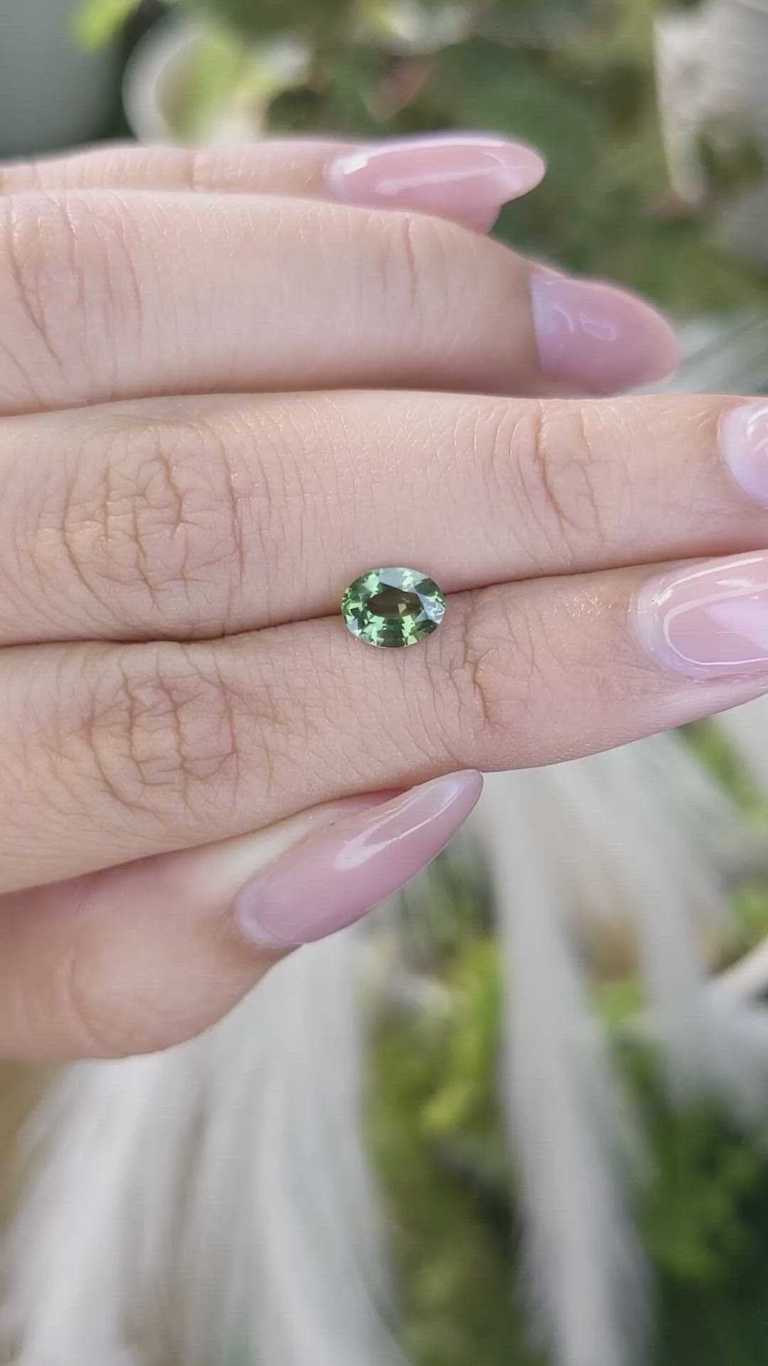 0.81 Ct. Green Sapphire from Madagascar Size Video