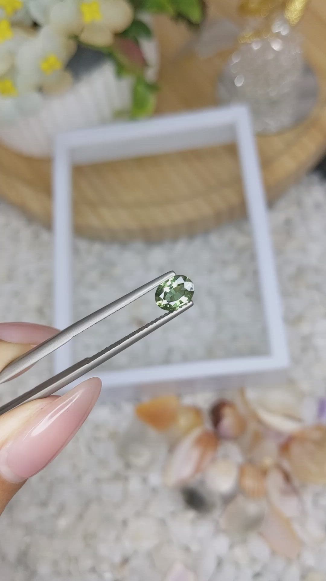 0.81 Ct. Green Sapphire from Madagascar Size Video