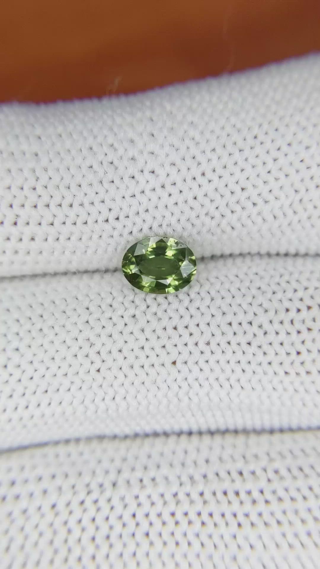 0.81 Ct. Green Sapphire from Madagascar Size Video