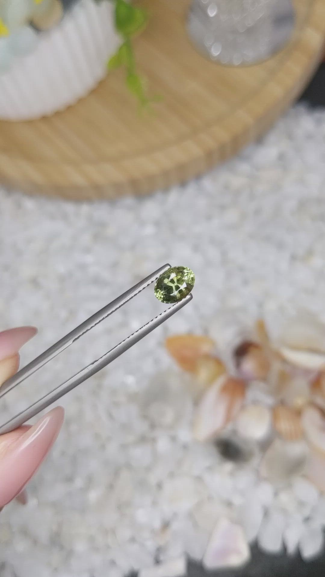 1.10 Ct. Yellowish Green Sapphire from Madagascar Size Video