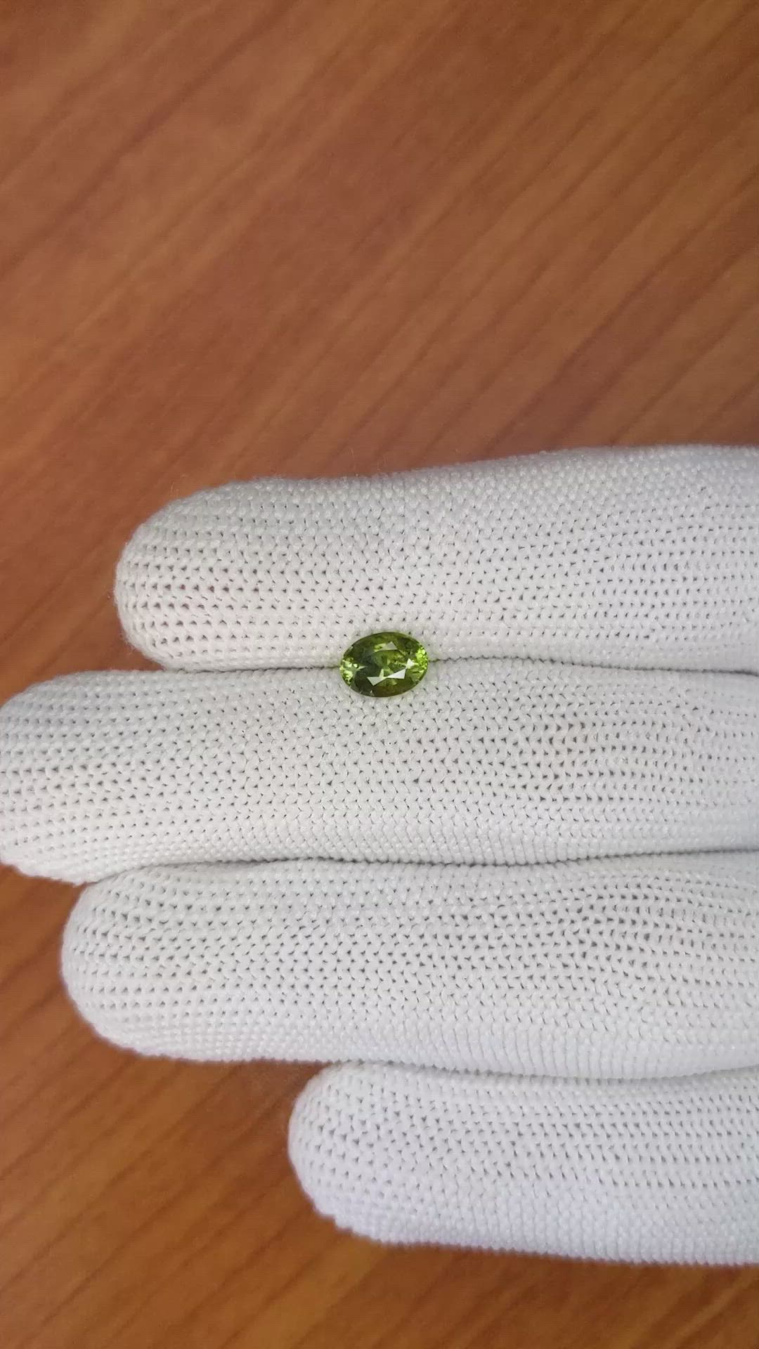 1.10 Ct. Yellowish Green Sapphire from Madagascar Size Video