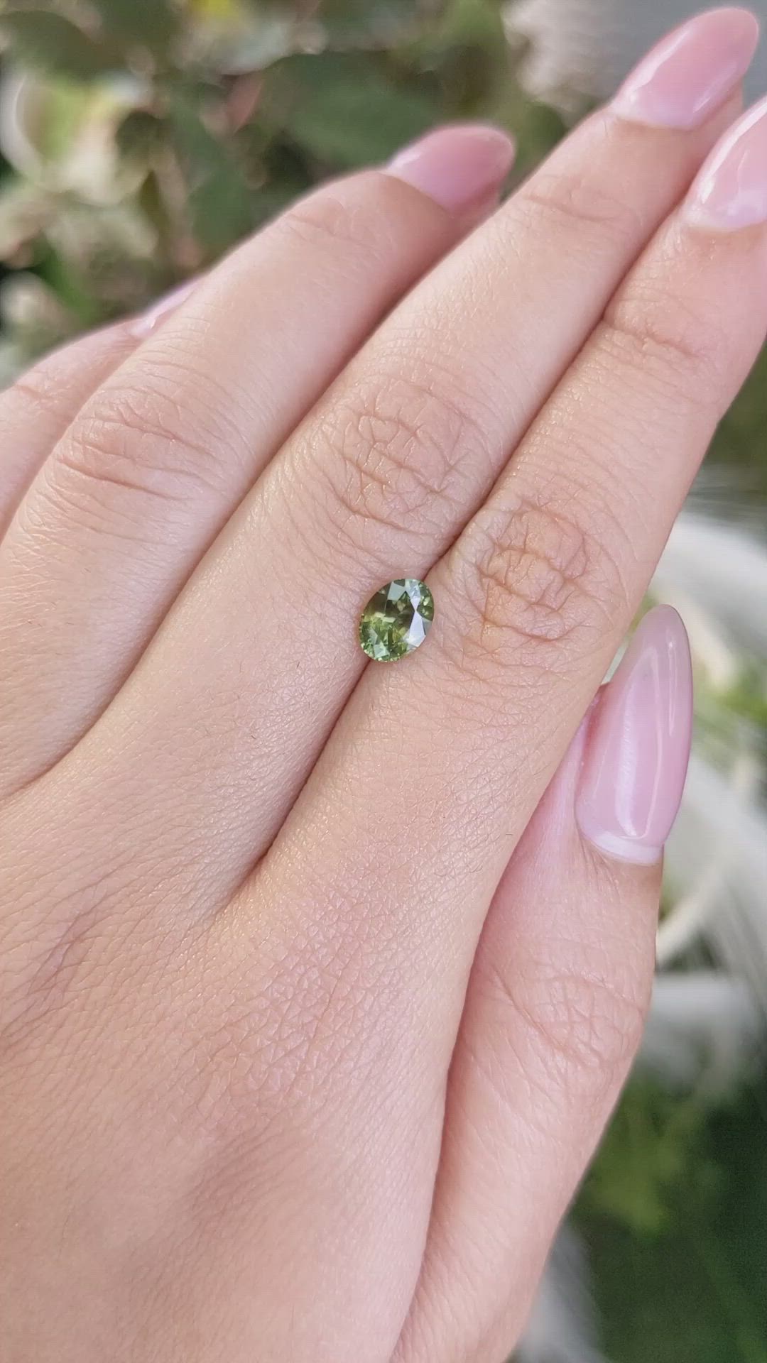 1.10 Ct. Yellowish Green Sapphire from Madagascar Size Video