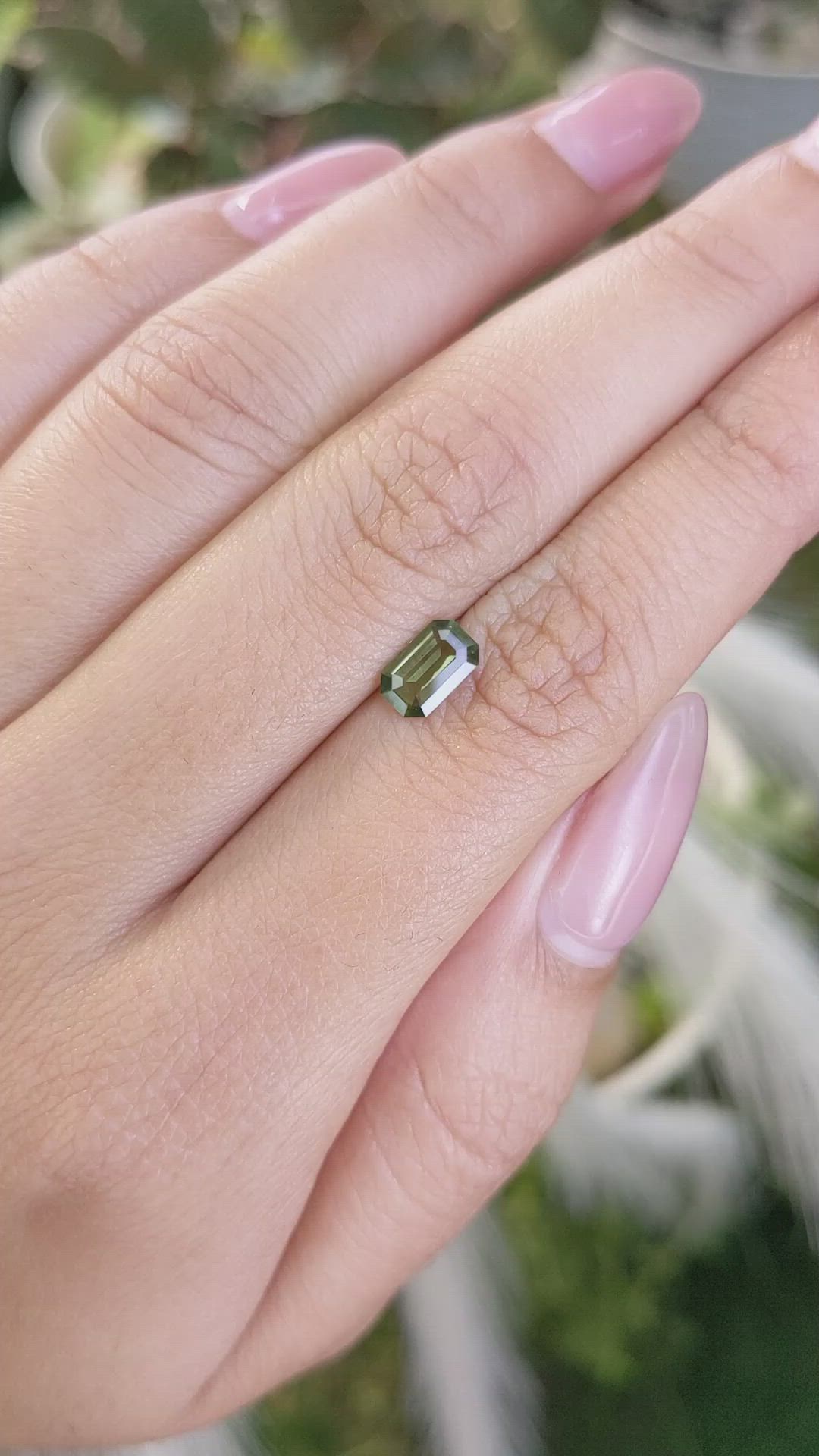 0.77 Ct. Green Sapphire from Madagascar Size Video