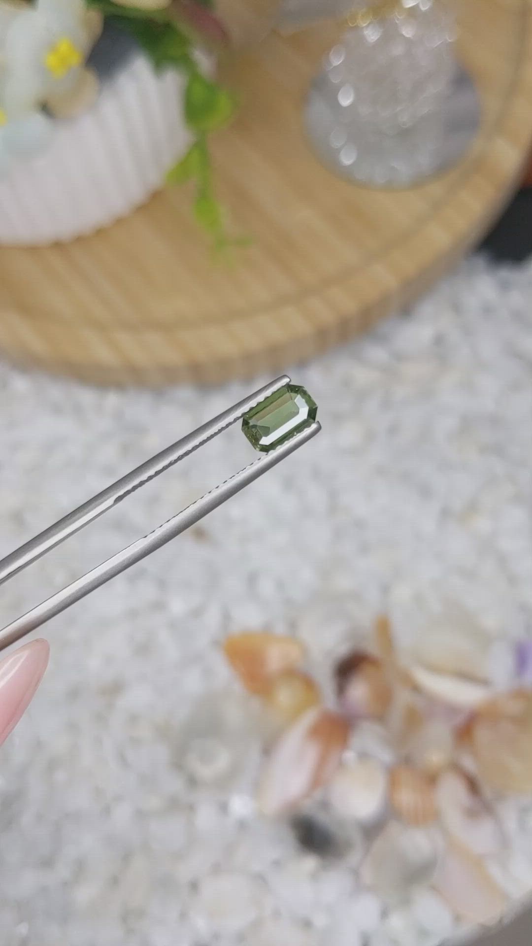 0.77 Ct. Green Sapphire from Madagascar Size Video