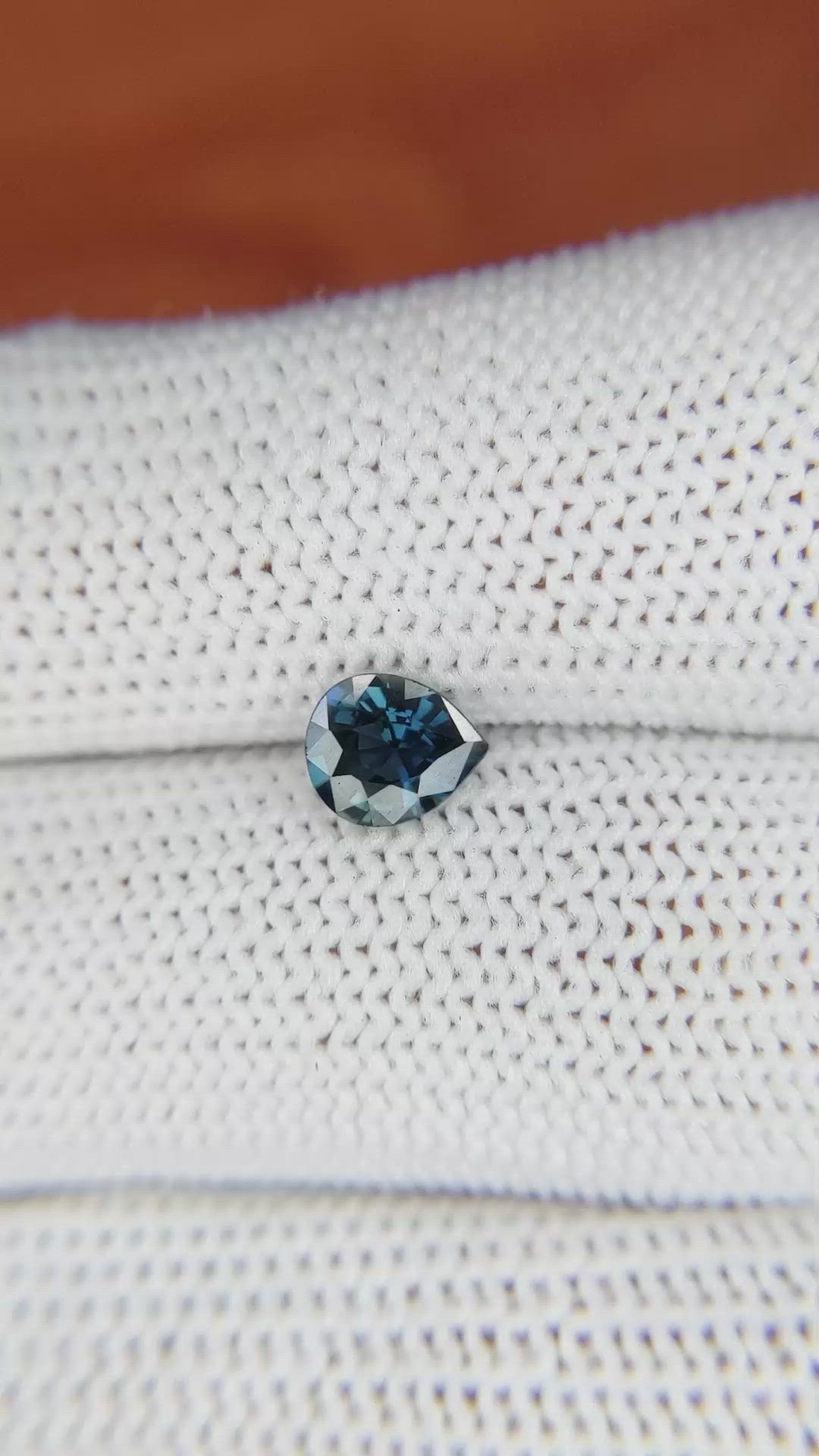0.76 Ct. Greenish Blue Sapphire from Madagascar Size Video