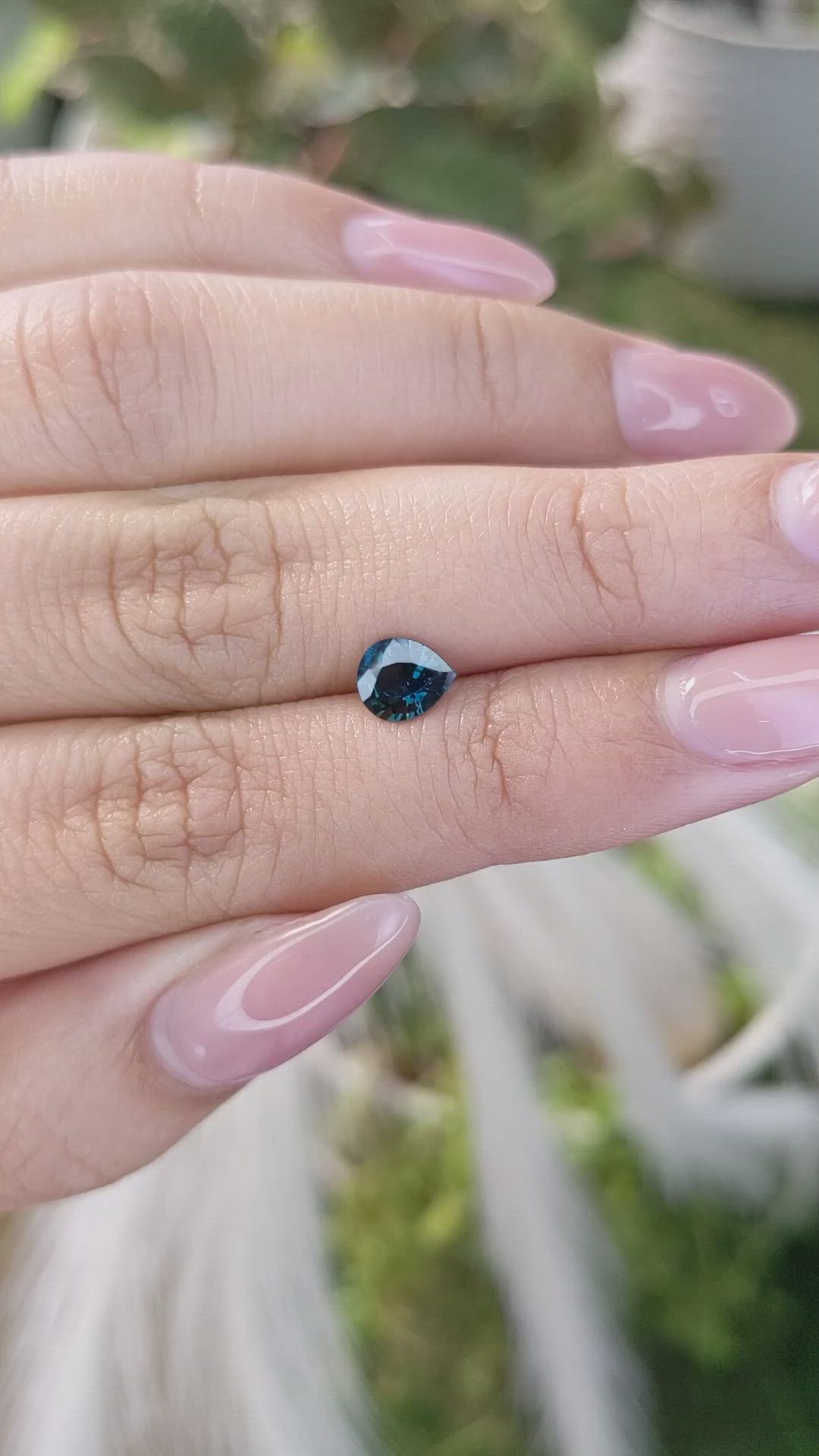 0.76 Ct. Greenish Blue Sapphire from Madagascar Size Video
