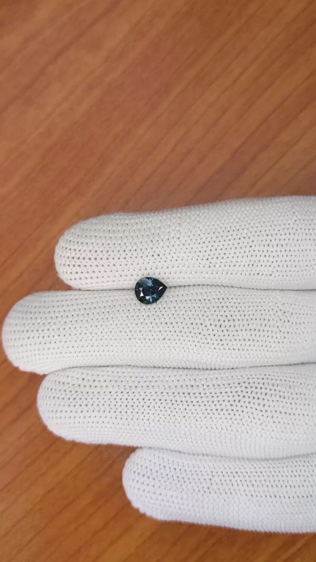 0.76 Ct. Greenish Blue Sapphire from Madagascar Size Video