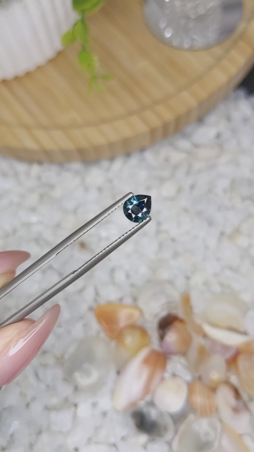 0.76 Ct. Greenish Blue Sapphire from Madagascar Size Video