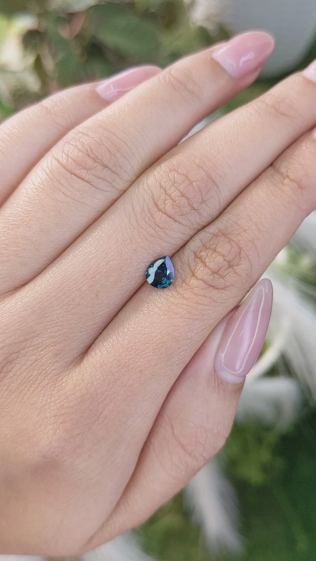 0.76 Ct. Greenish Blue Sapphire from Madagascar Size Video