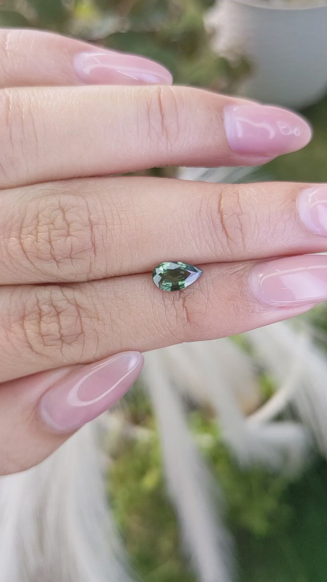 0.90 Ct. Green Sapphire from Madagascar Size Video