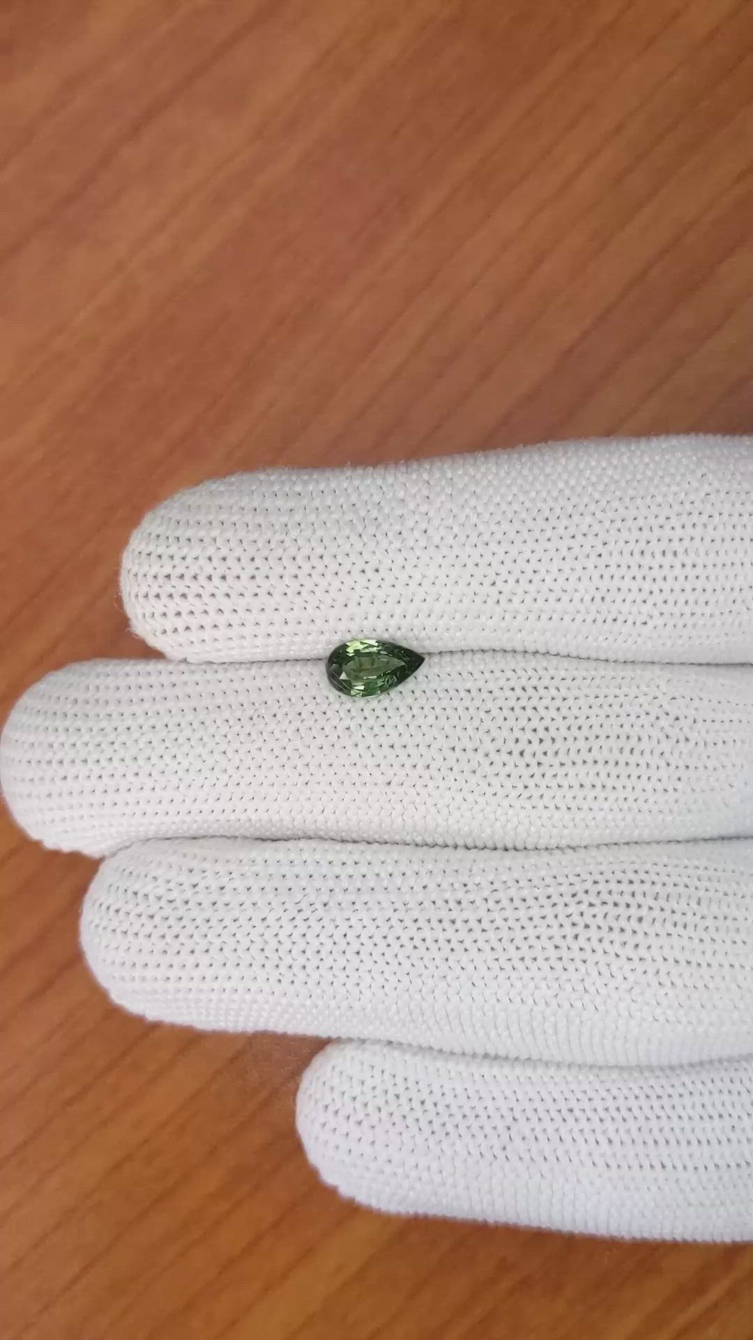 0.90 Ct. Green Sapphire from Madagascar Size Video