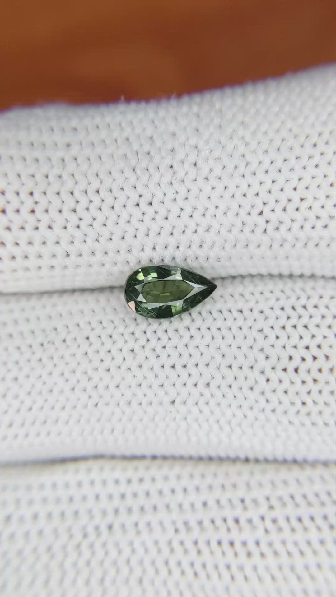 0.90 Ct. Green Sapphire from Madagascar Size Video