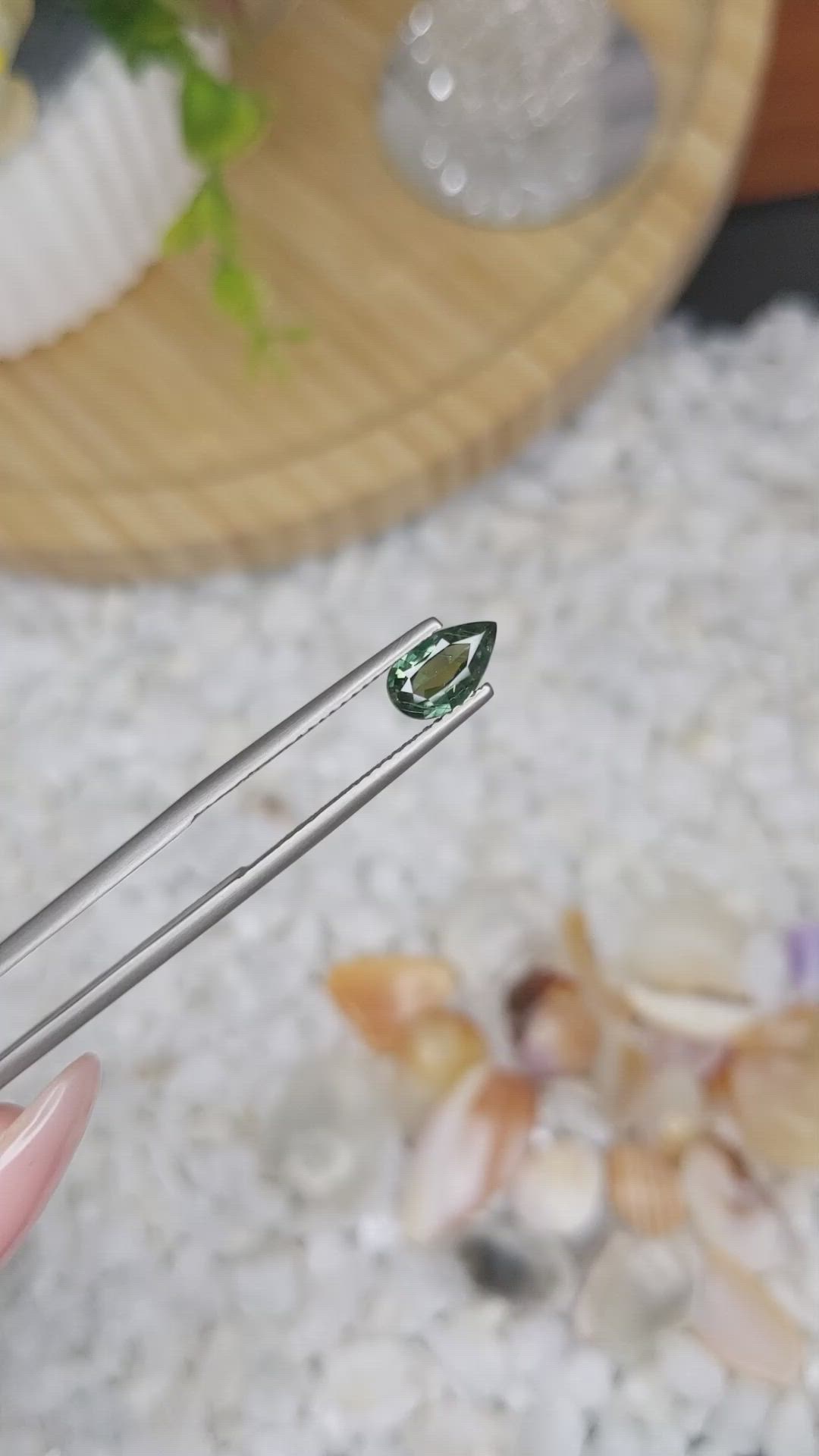 0.90 Ct. Green Sapphire from Madagascar Size Video
