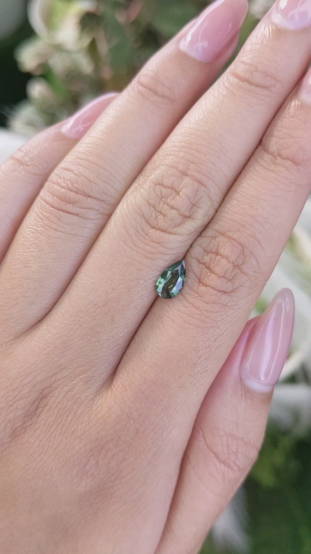 0.90 Ct. Green Sapphire from Madagascar Size Video