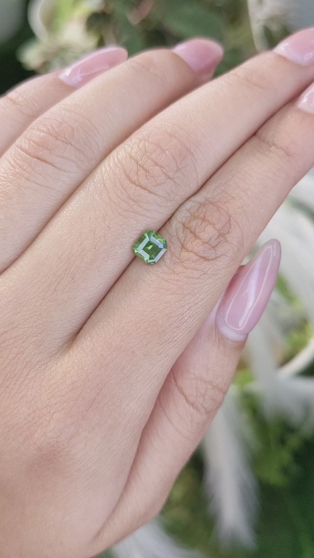 1.13 Ct. Yellowish Green Sapphire from Madagascar Size Video
