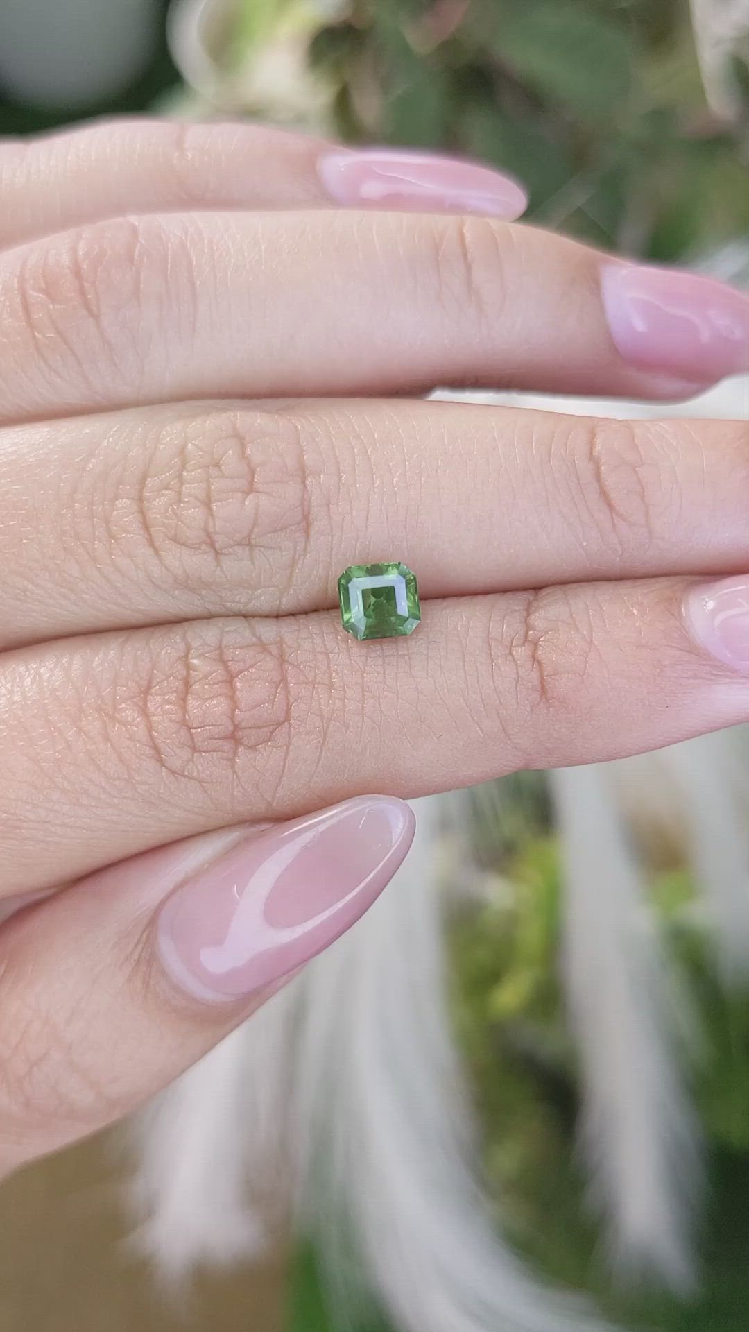 1.13 Ct. Yellowish Green Sapphire from Madagascar Size Video