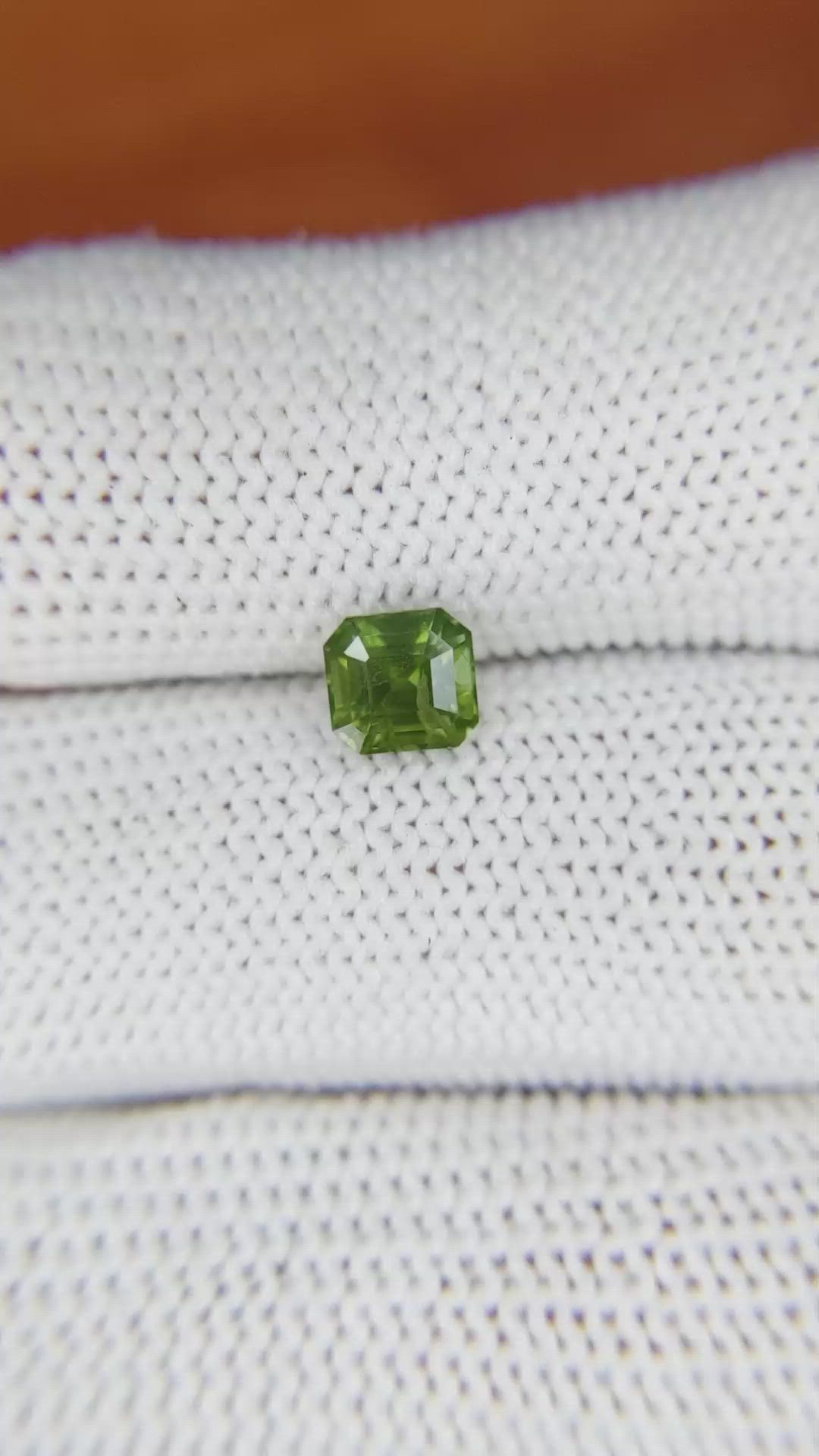 1.13 Ct. Yellowish Green Sapphire from Madagascar Size Video