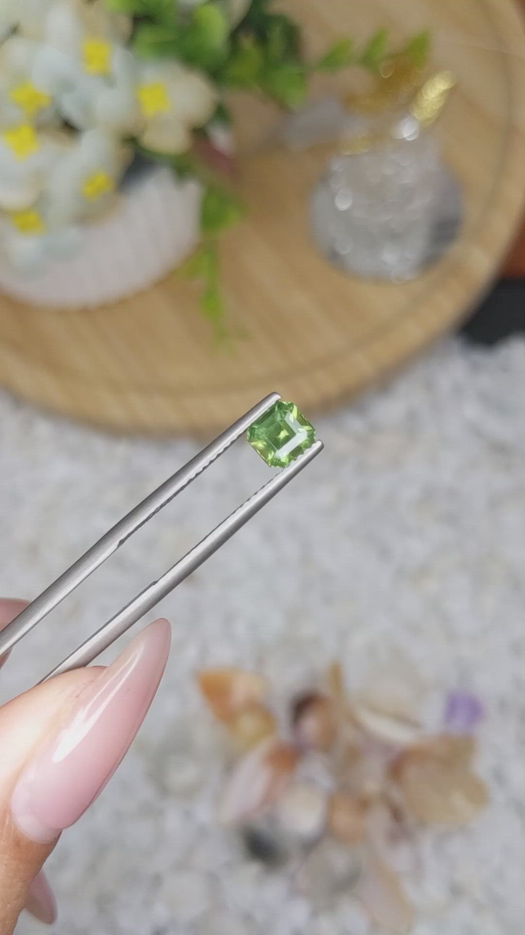1.13 Ct. Yellowish Green Sapphire from Madagascar Size Video