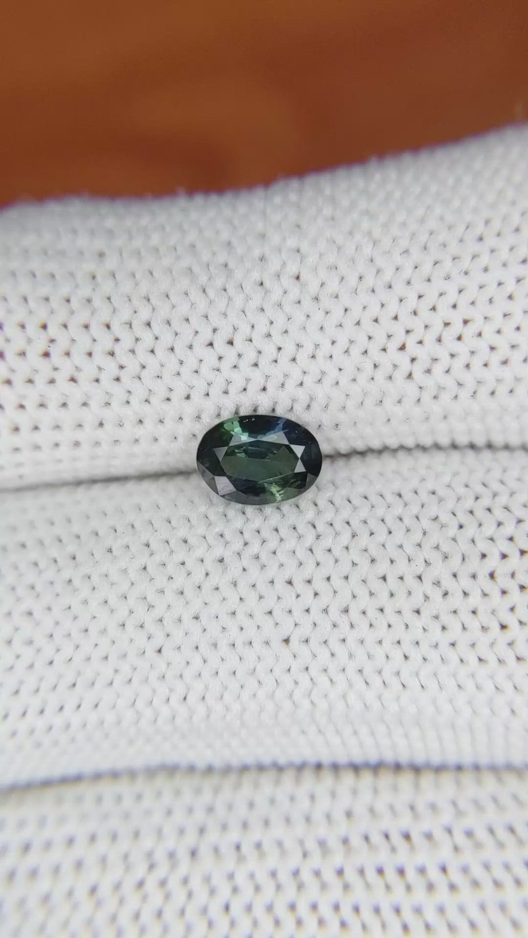 0.79 Ct. Greenish Blue Sapphire from Madagascar Size Video