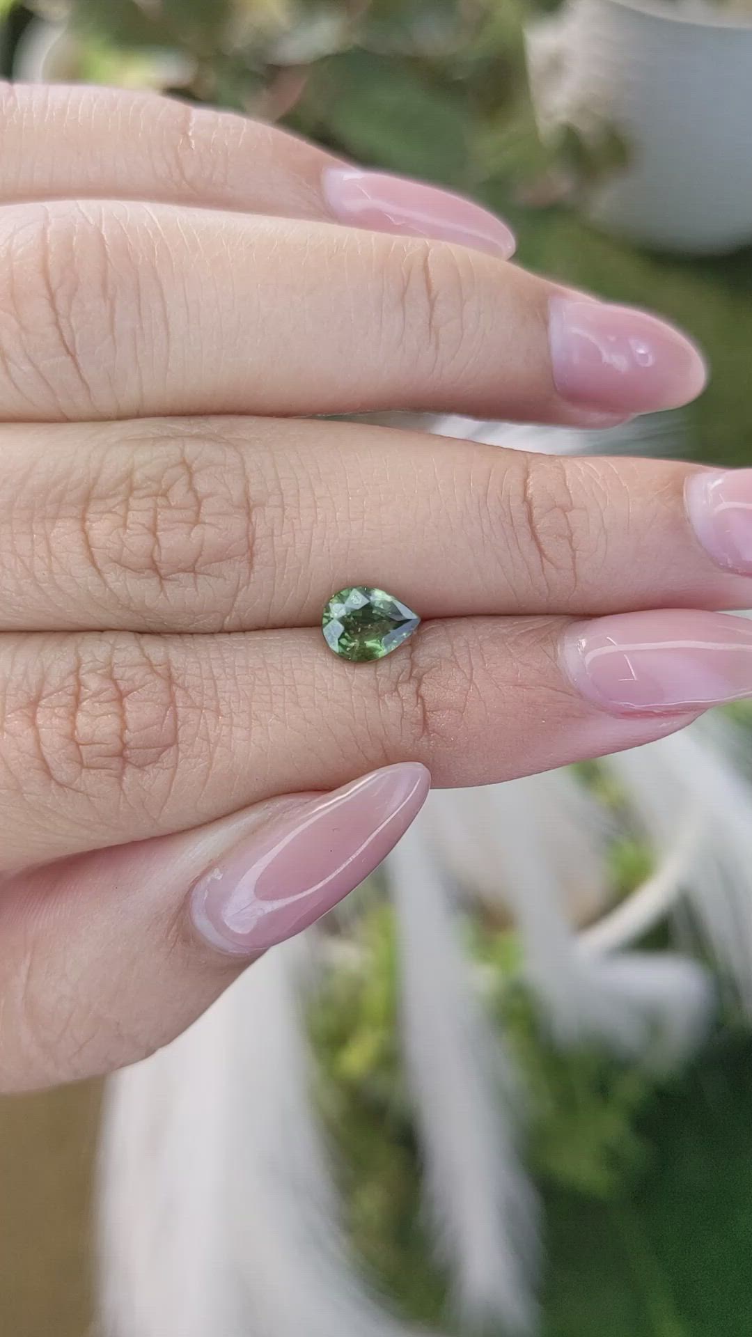 1.12 Ct. Yellowish Green Sapphire from Madagascar Size Video