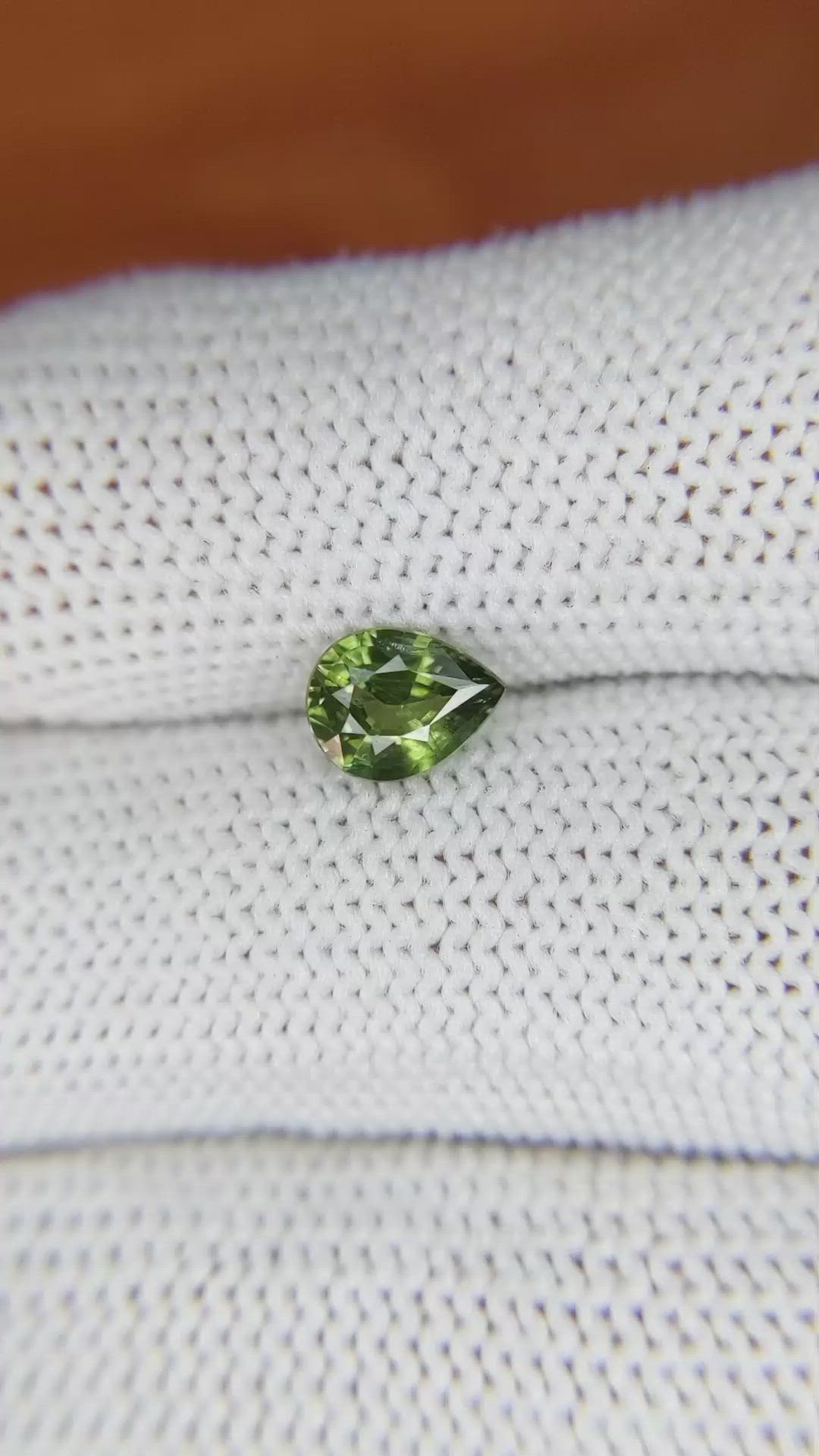1.12 Ct. Yellowish Green Sapphire from Madagascar Size Video
