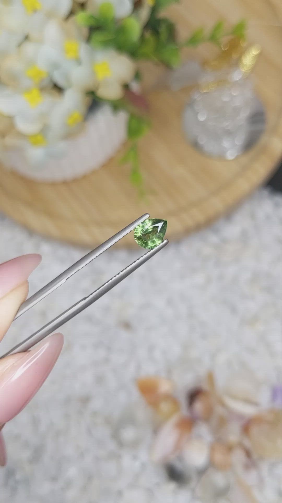 1.12 Ct. Yellowish Green Sapphire from Madagascar Size Video