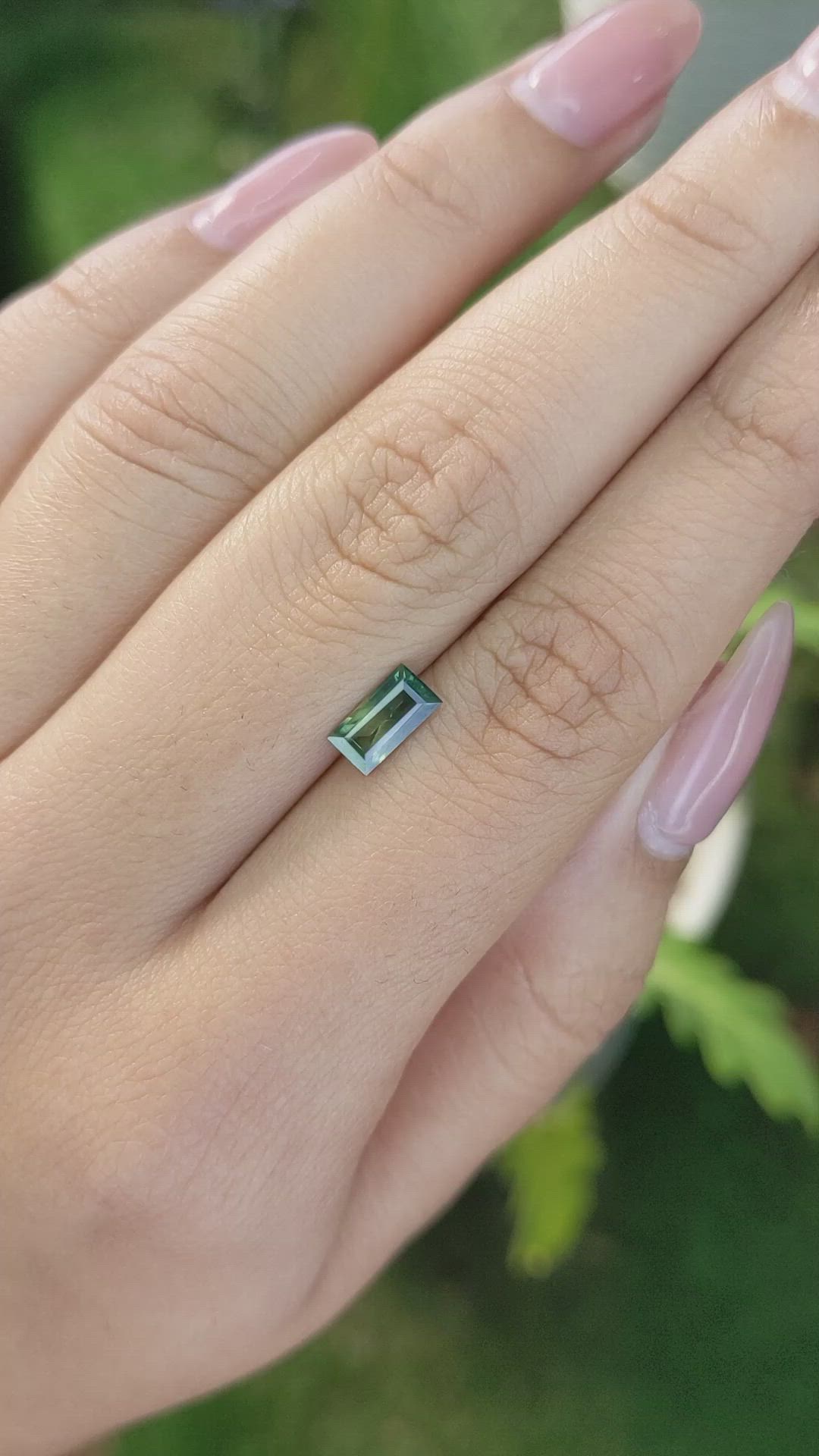 1.01 Ct. Yellowish Green Sapphire from Madagascar Size Video