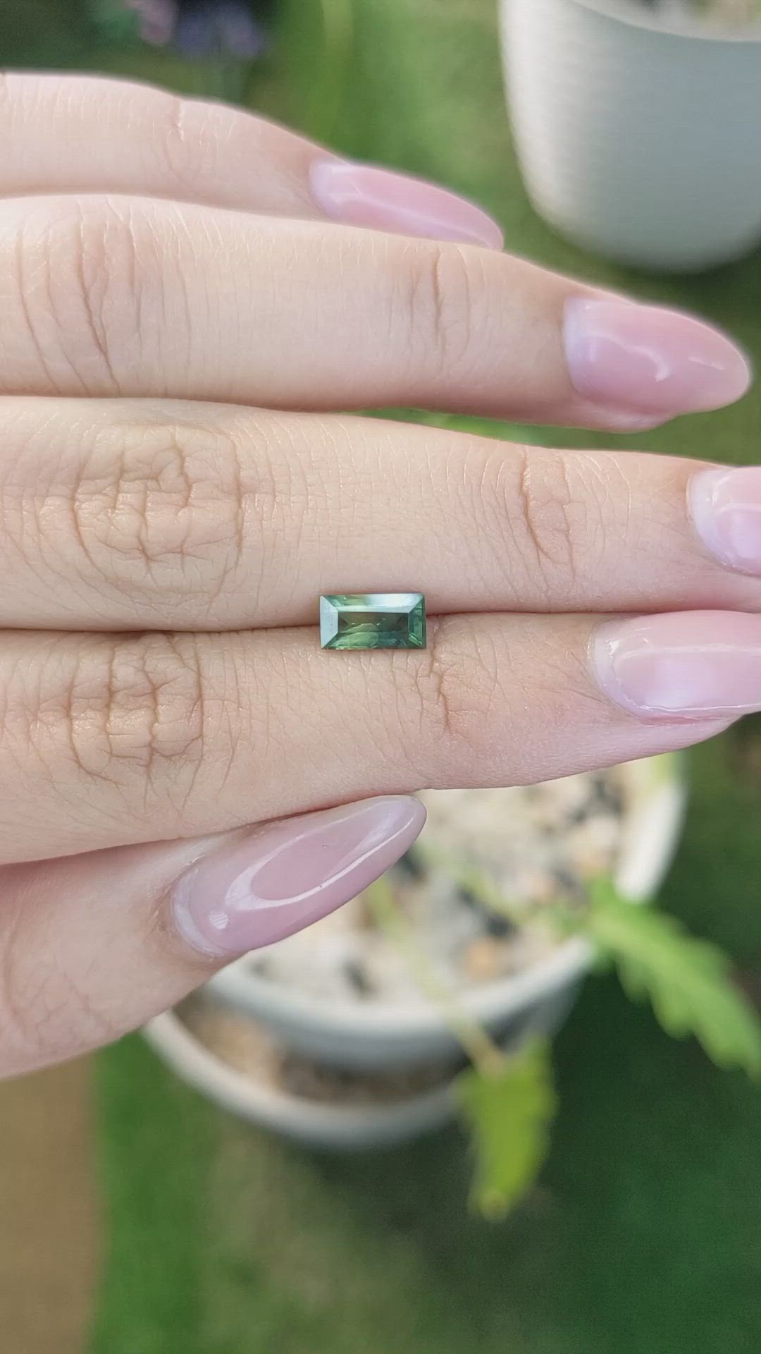 1.01 Ct. Yellowish Green Sapphire from Madagascar Size Video