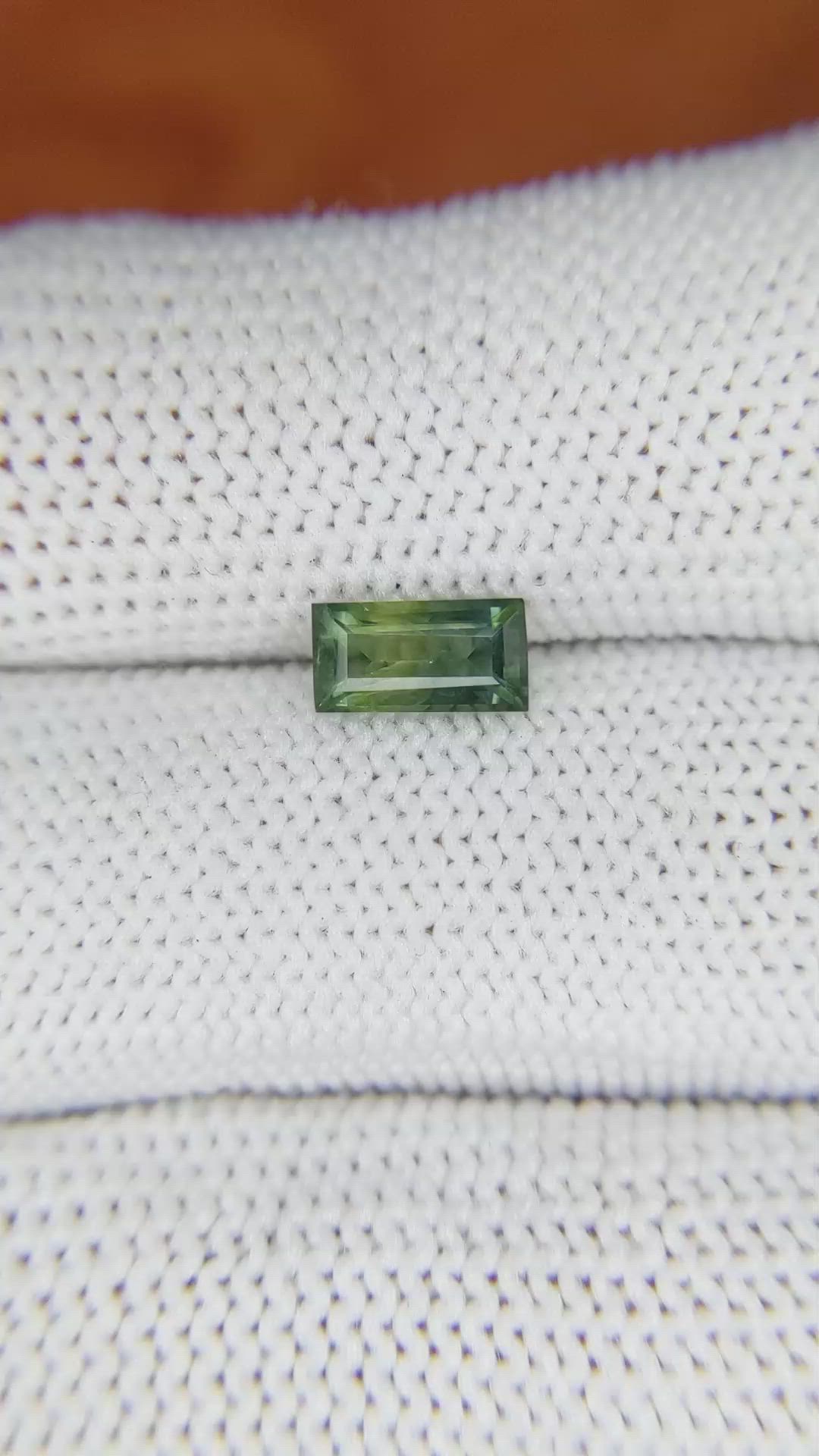1.01 Ct. Yellowish Green Sapphire from Madagascar Size Video