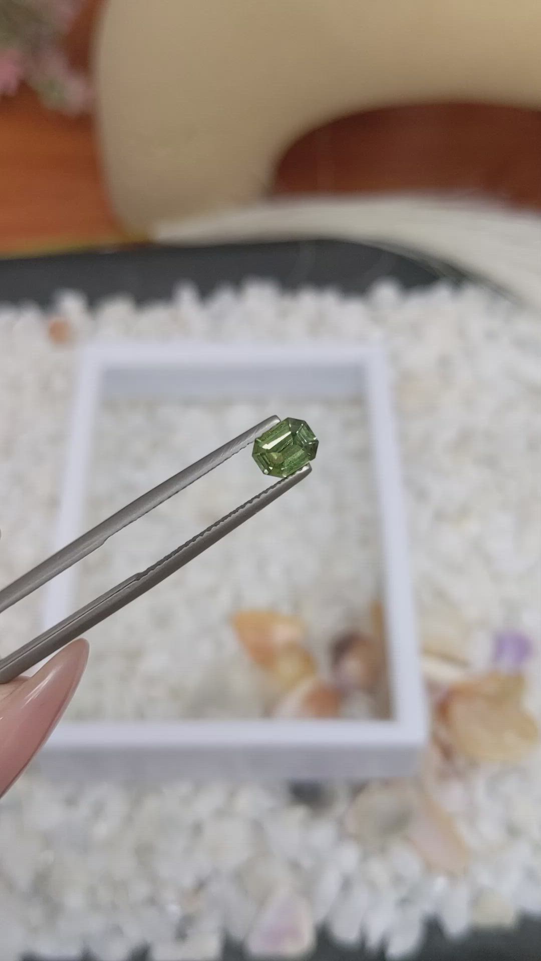 0.82 Ct. Yellowish Green Sapphire from Madagascar Size Video